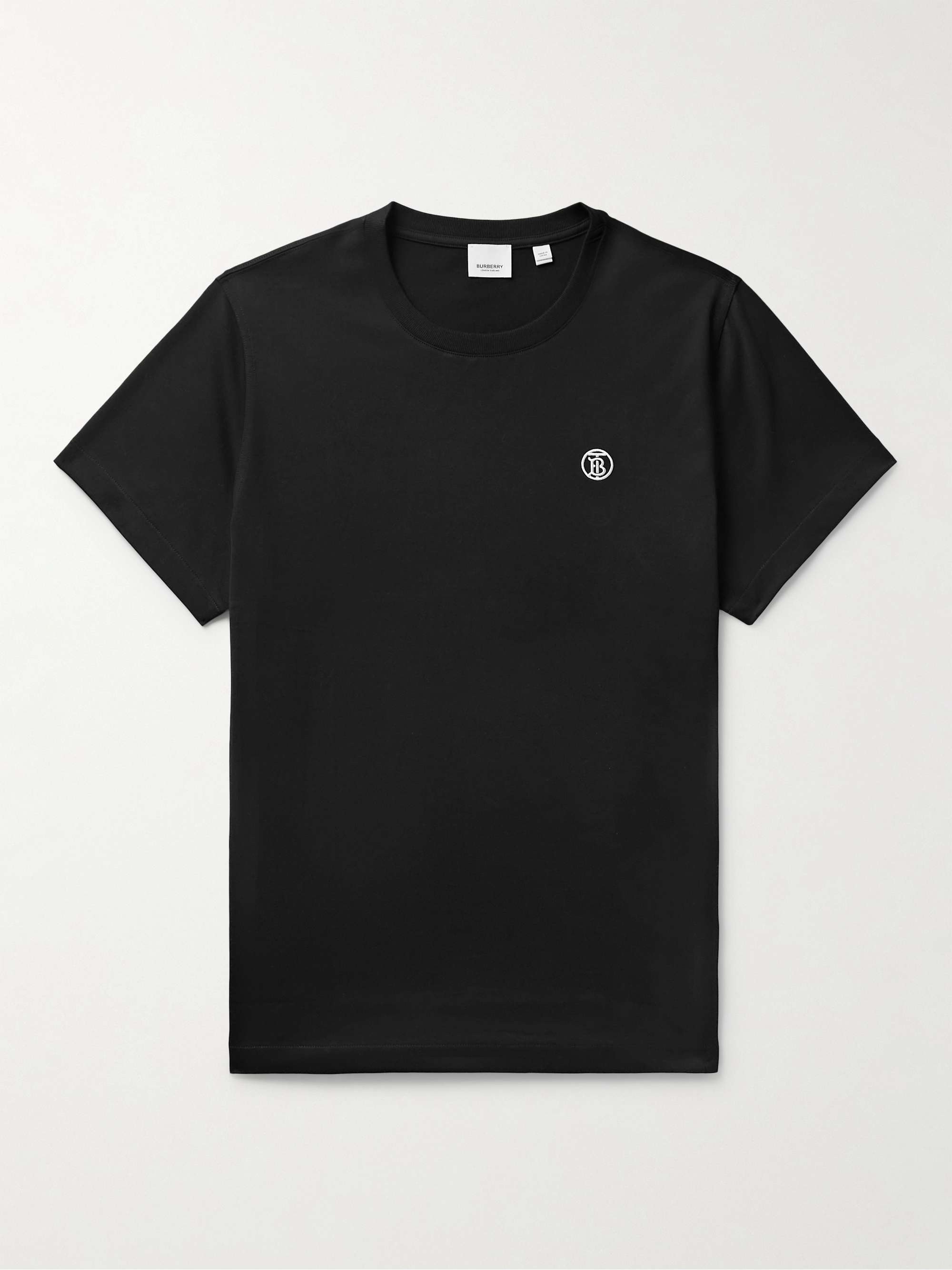 BURBERRY Logo-Embroidered Cotton-Jersey T-Shirt | MR PORTER