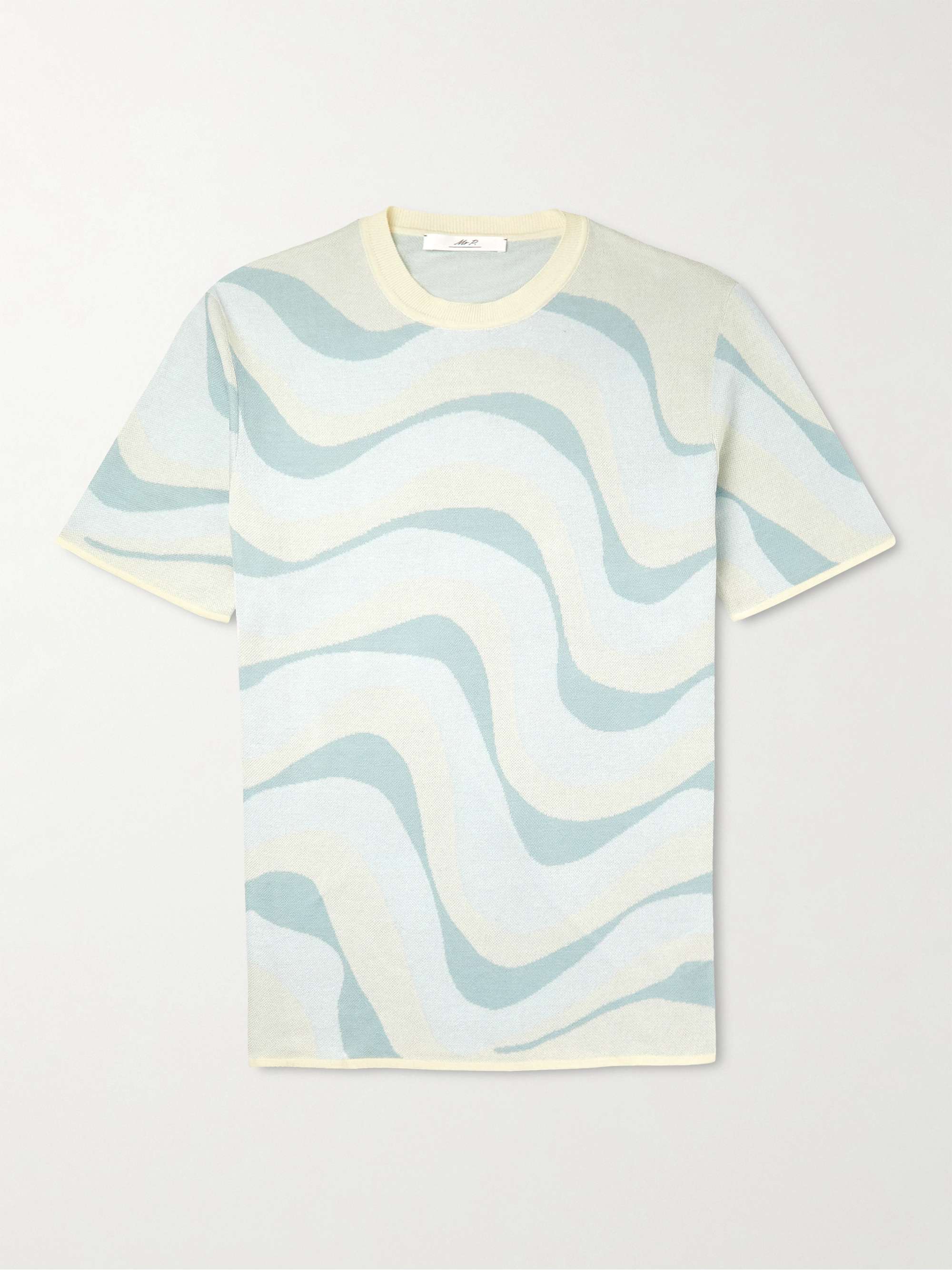 MR P. Wave Jacquard-Knit Mercerised Cotton T-Shirt for Men | MR PORTER