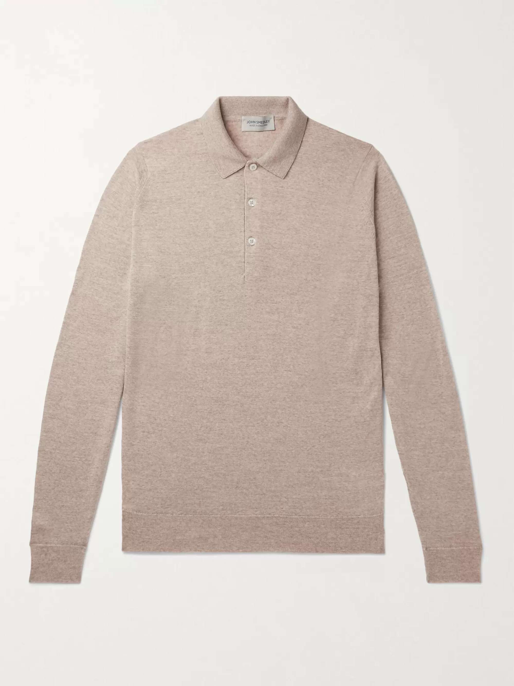 بني Belper Slim-Fit Merino Wool Polo Shirt | JOHN SMEDLEY | MR PORTER