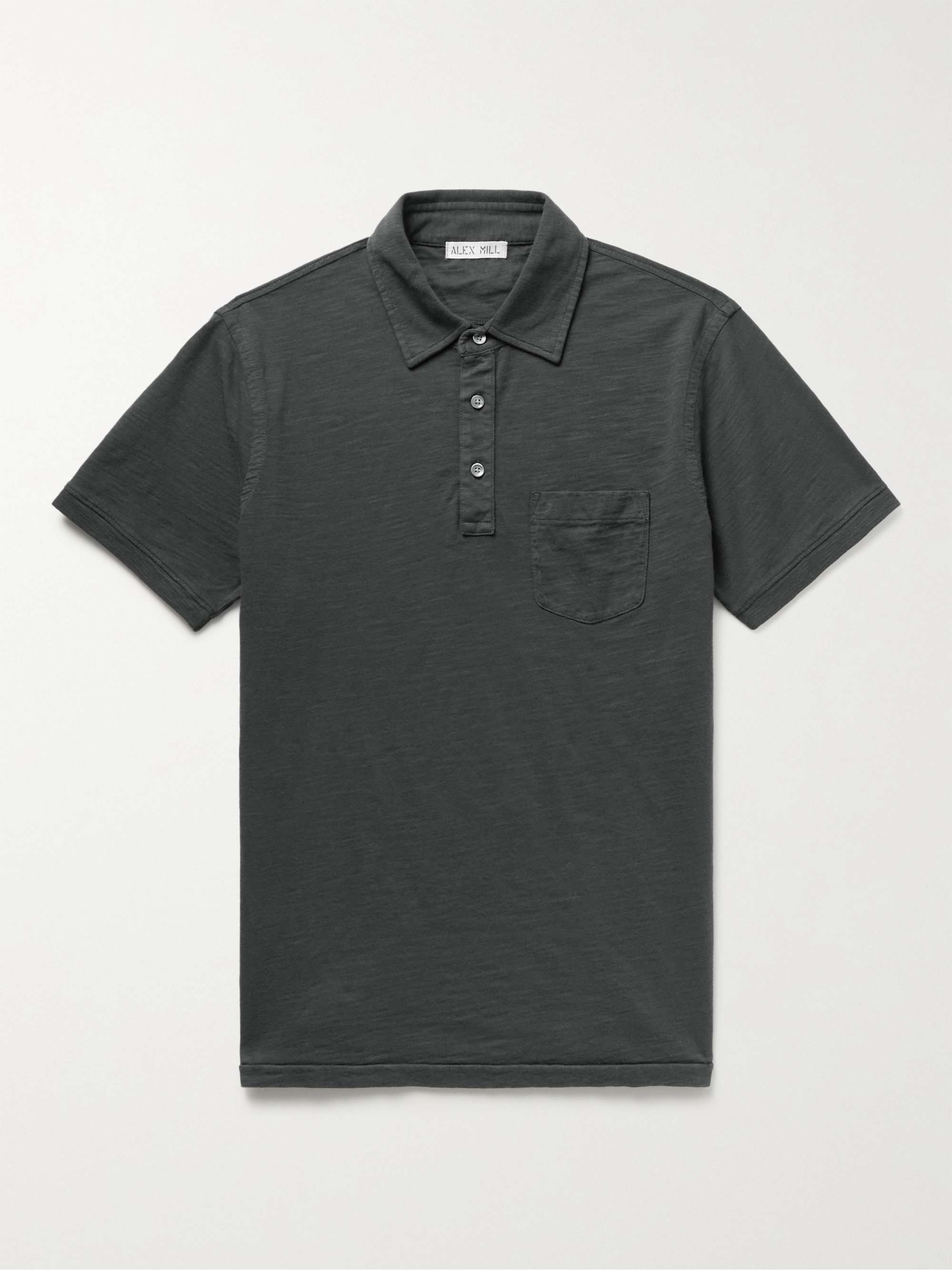 Black Standard Slub Cotton-Jersey Polo Shirt | ALEX MILL | MR PORTER