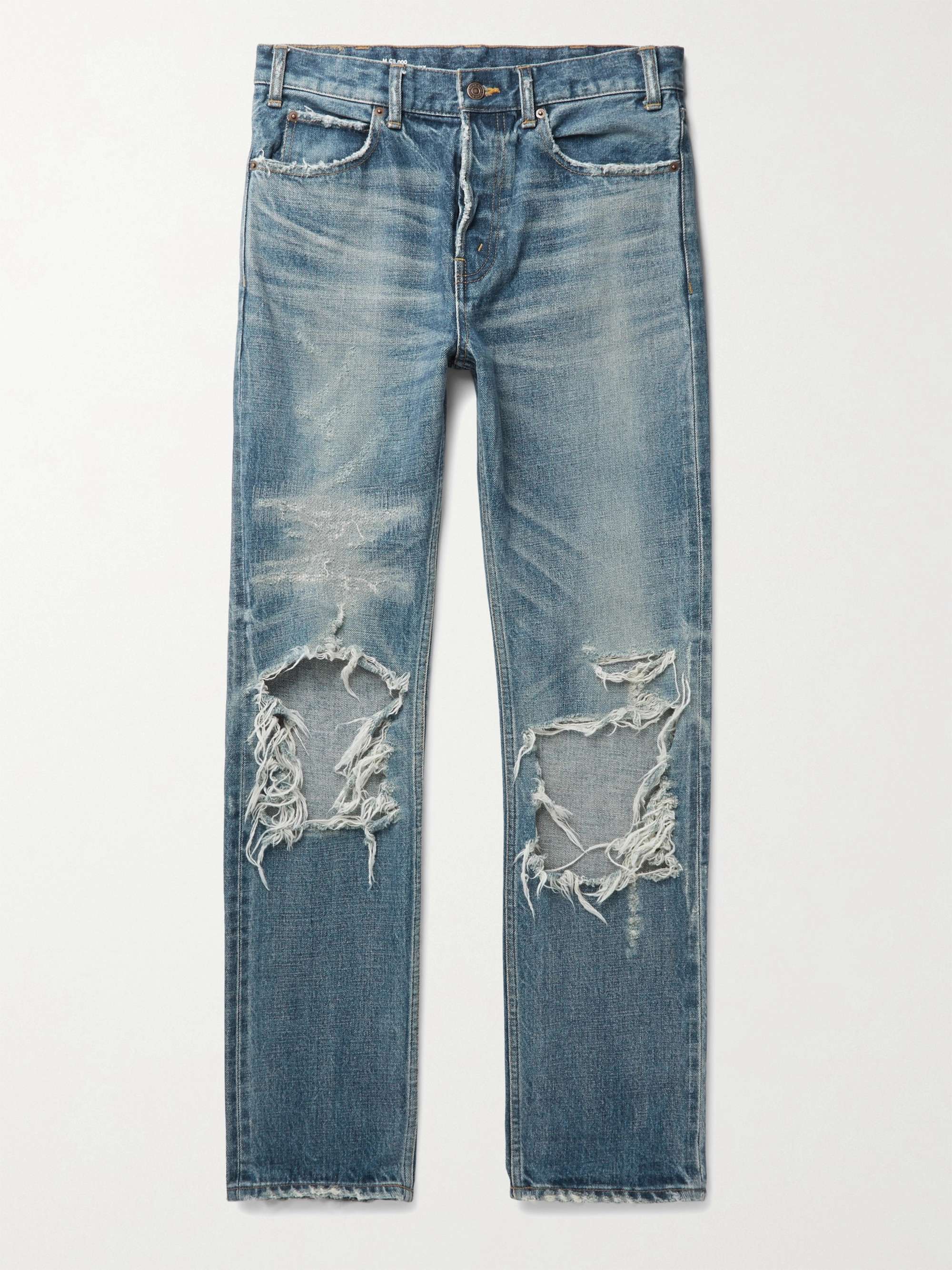 CELINE HOMME Slim-Fit Distressed Denim Jeans for Men | MR PORTER