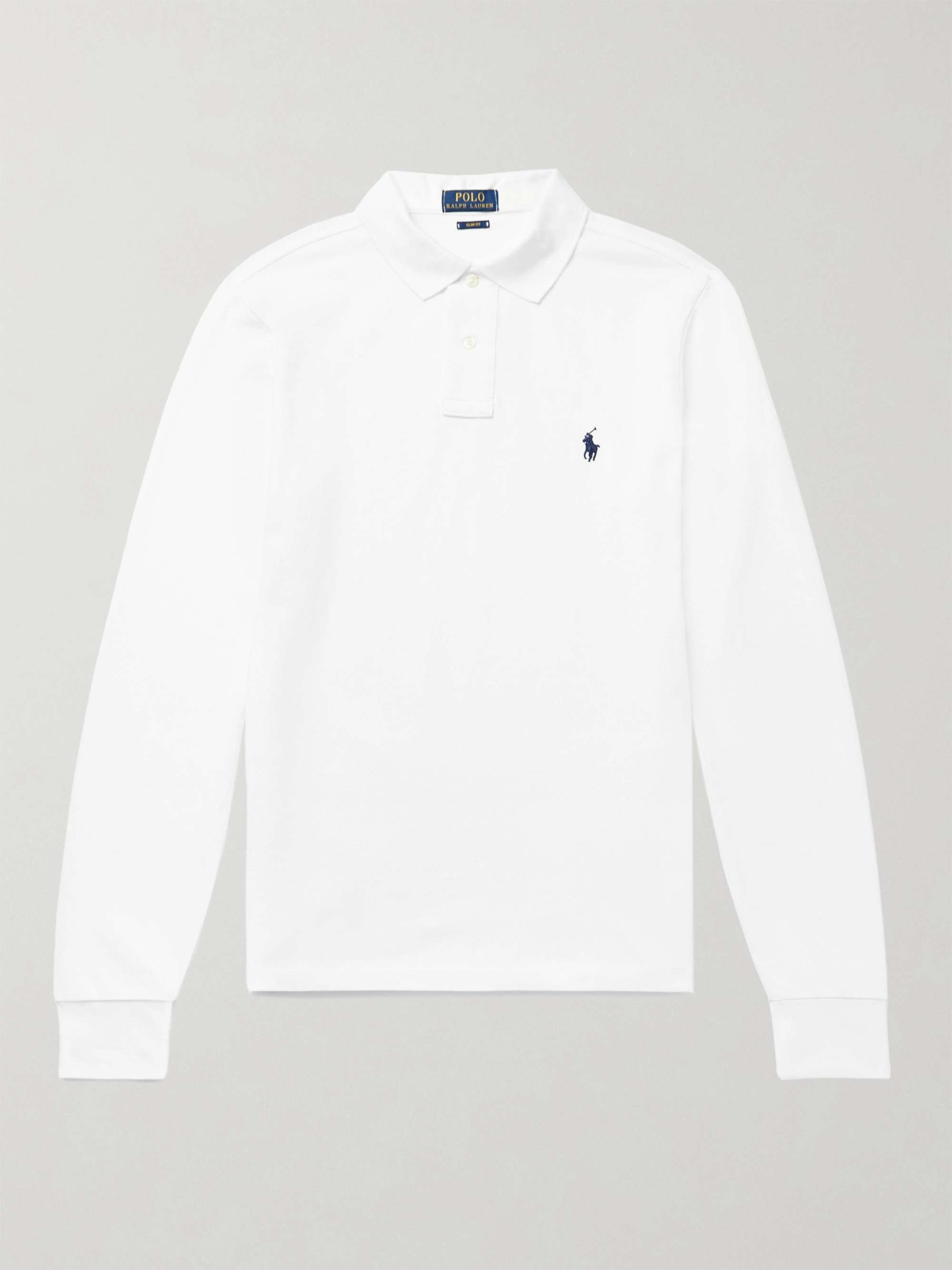 White Slim-Fit Cotton-Piqué Polo Shirt | POLO RALPH LAUREN | MR PORTER