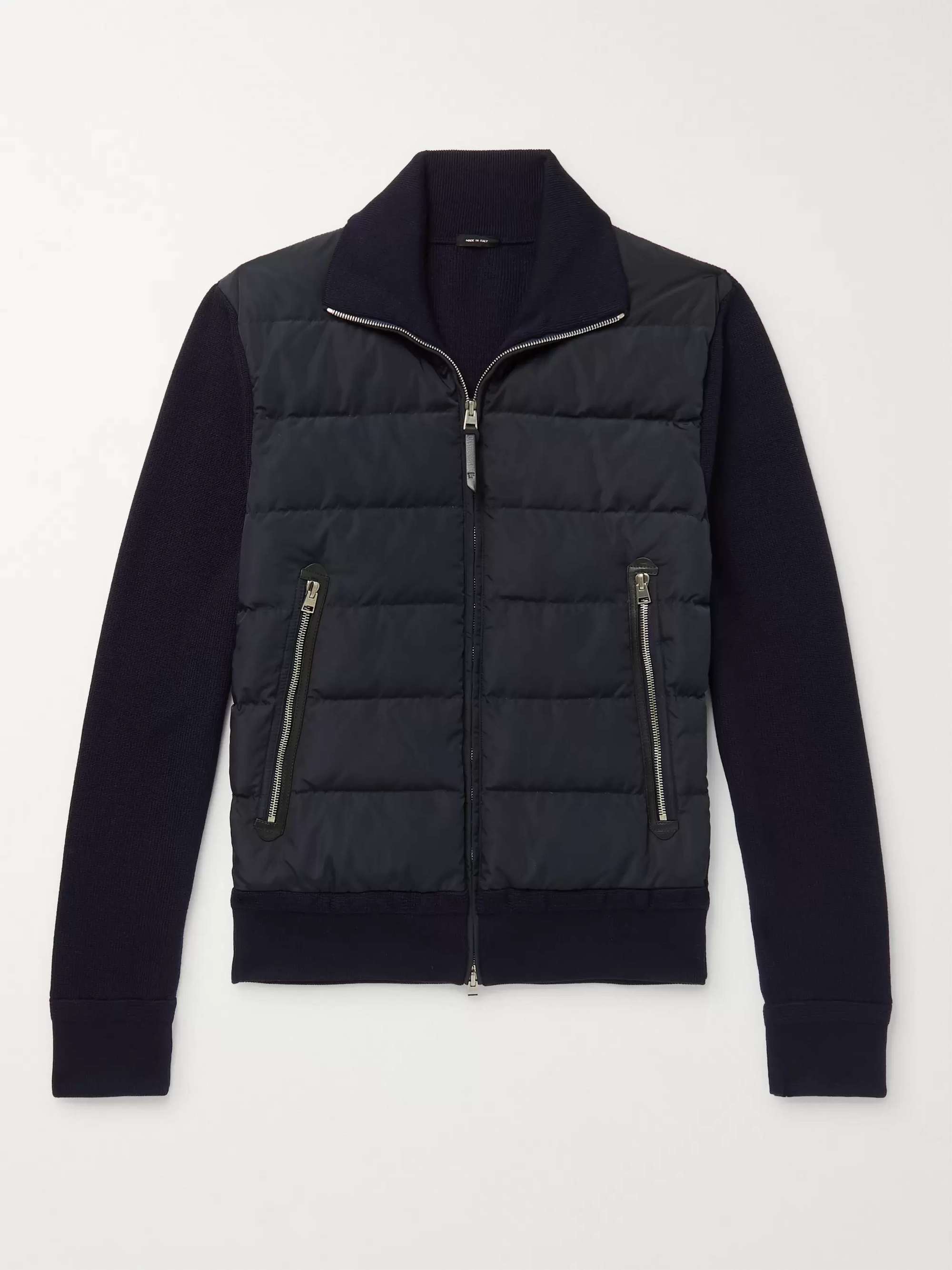 TOM FORD Slim-Fit Panelled Ribbed Wool and Quilted Shell Down Jacket for  Men | MR PORTER