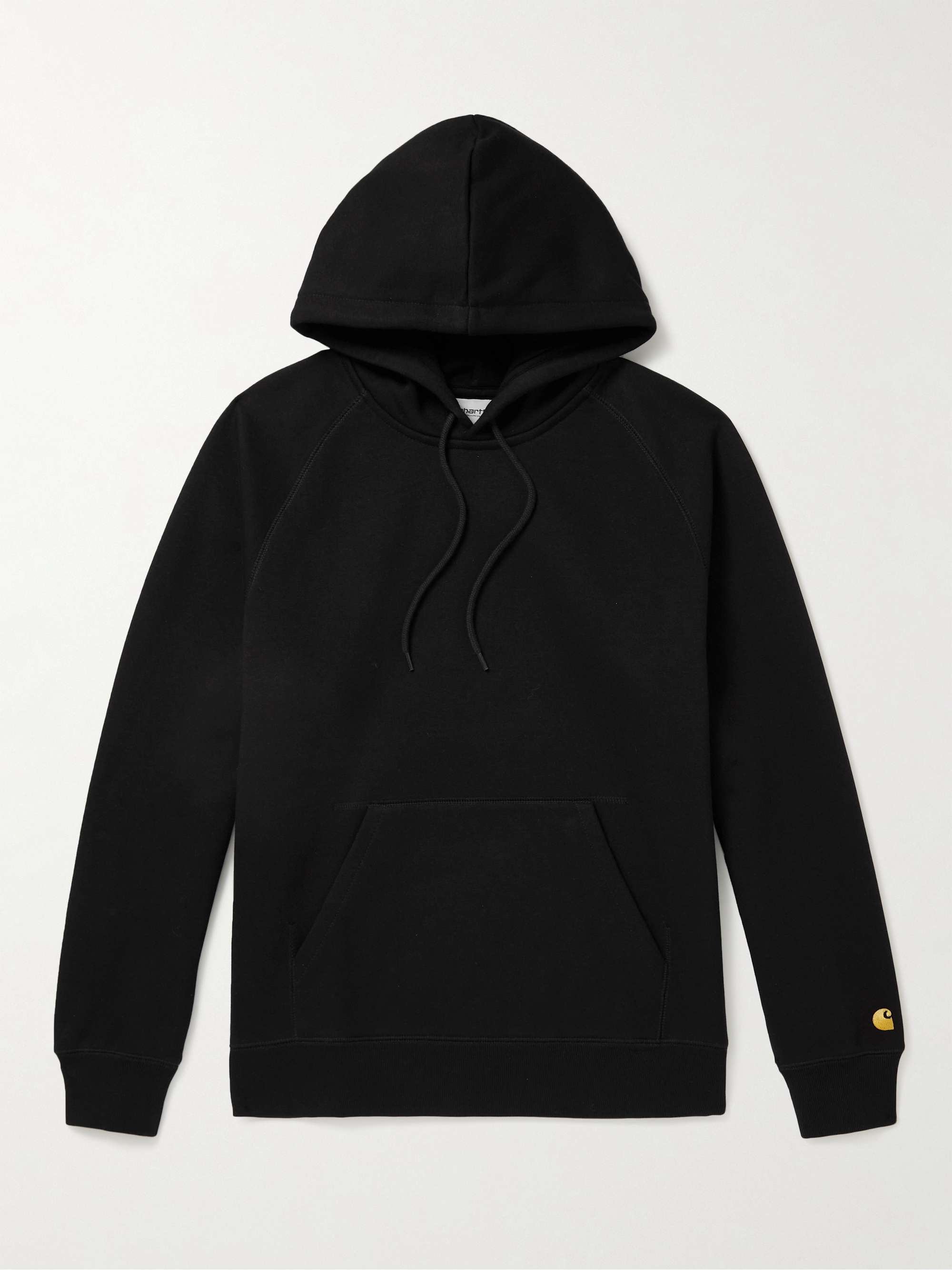 Black Chase Logo-Embroidered Cotton-Blend Jersey Hoodie | CARHARTT WIP | MR  PORTER
