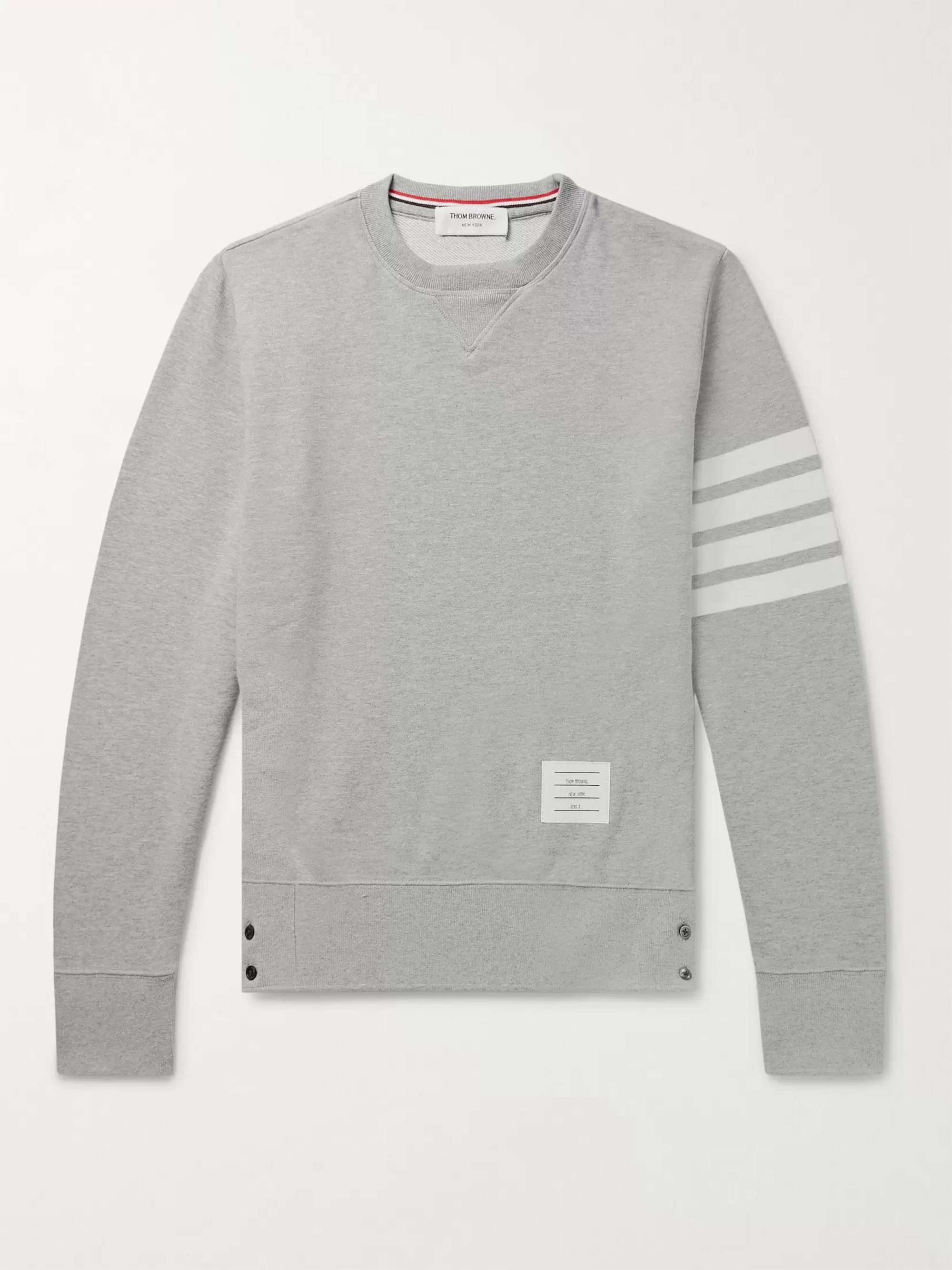 THOM BROWNE Slim-Fit Striped Loopback Cotton-Jersey Sweatshirt for Men | MR  PORTER