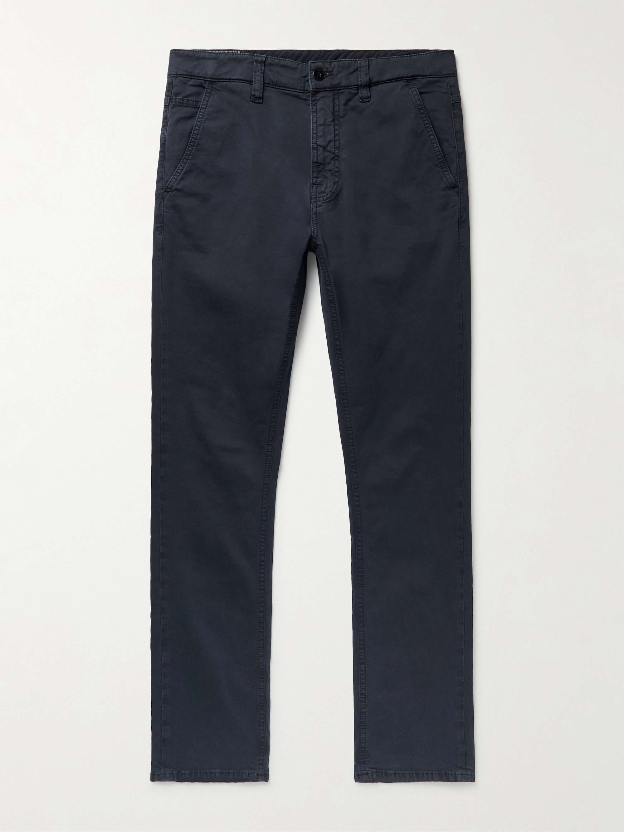 NUDIE JEANS Slim Adam Garment-Dyed Stretch Organic Cotton-Twill Trousers  for Men | MR PORTER