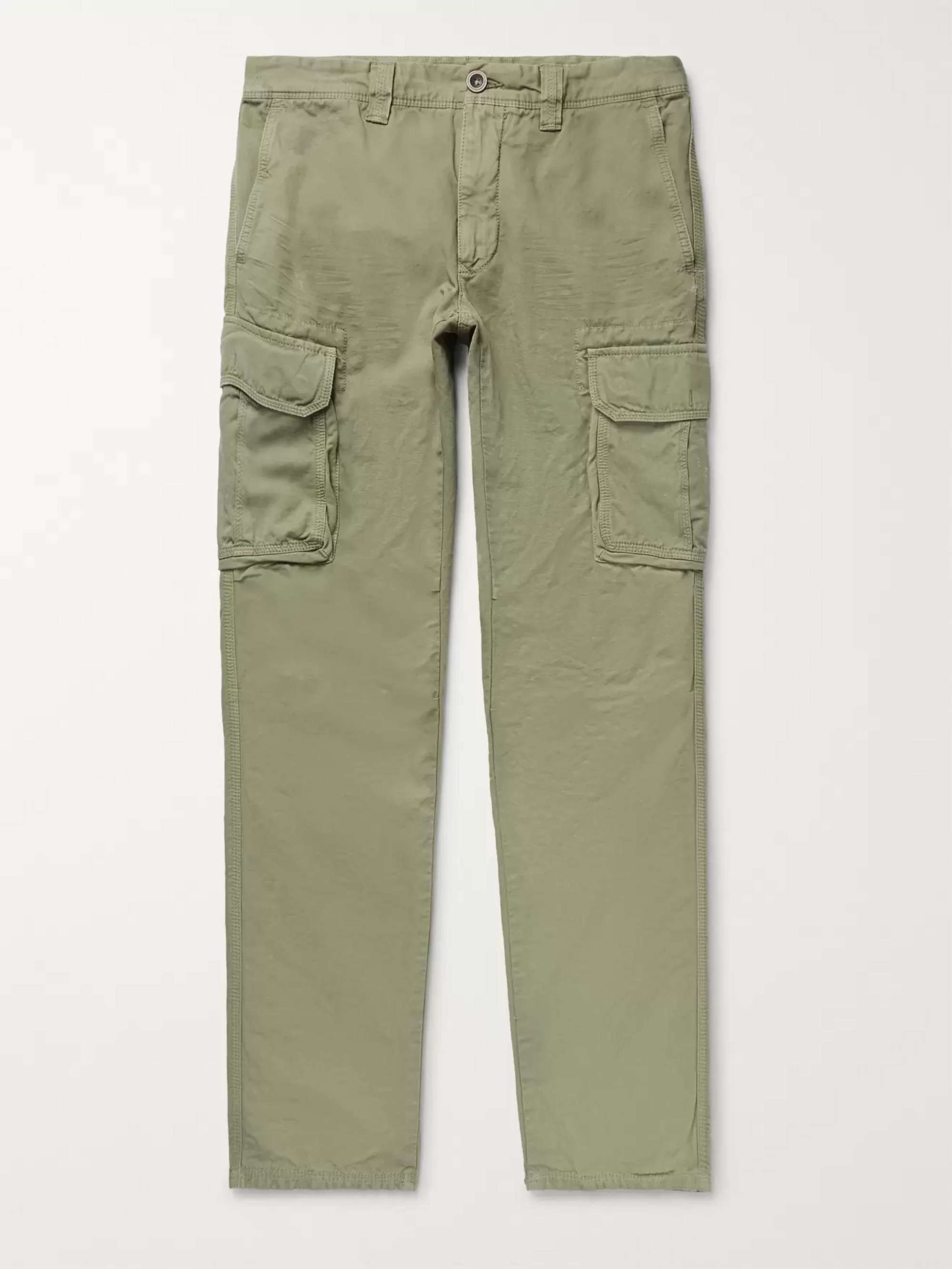 INCOTEX Slim-Fit Cotton and Linen-Blend Cargo Trousers | MR PORTER