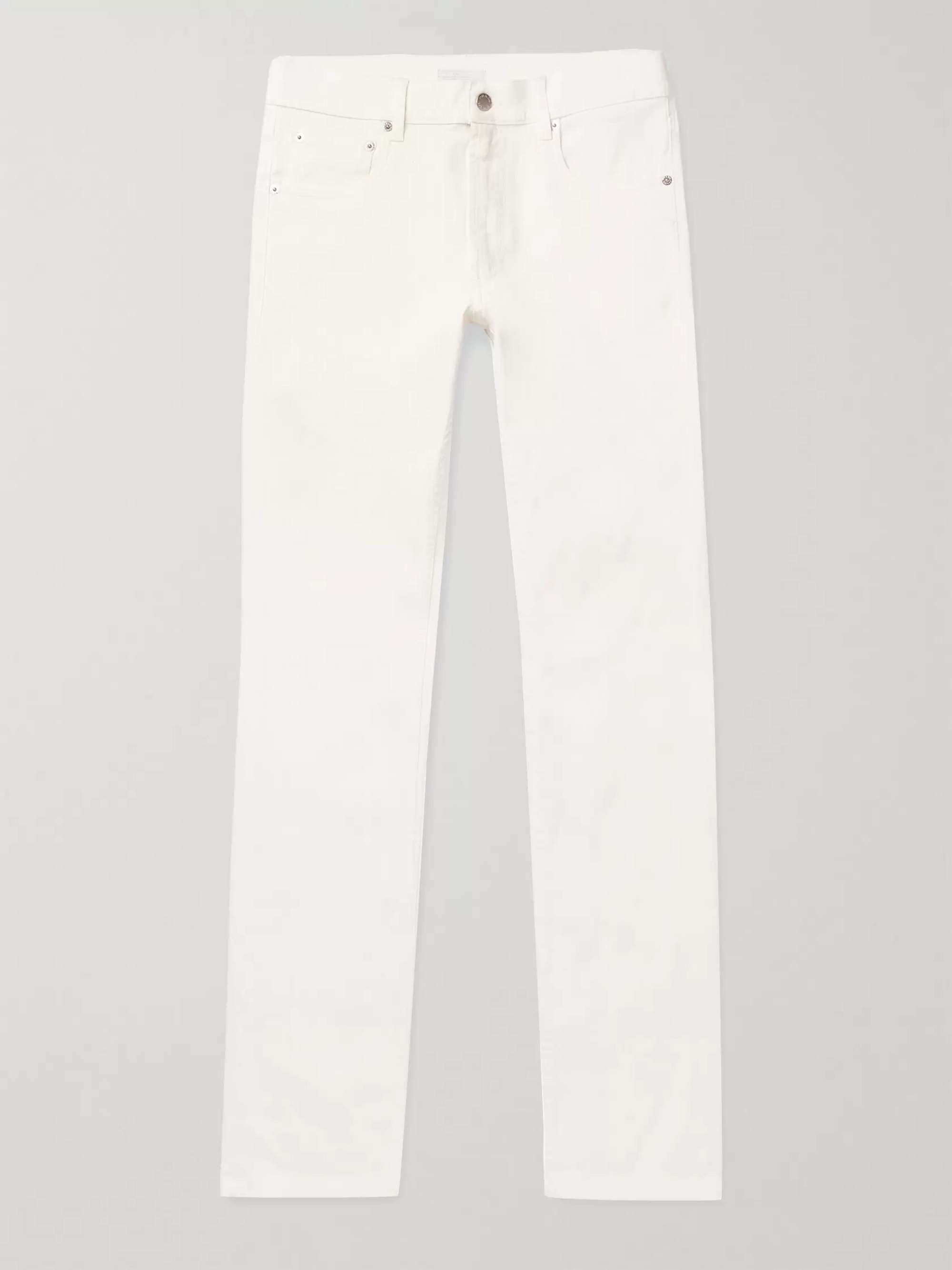 Off-white Slim-Fit Tapered Stretch-Denim Jeans | PRADA | MR PORTER