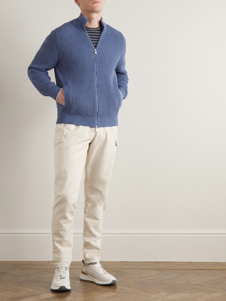 Mens Jacquard Knitted Jumper Slim Top Coat Jacket Full Zip Warm Sweater  Cardigan
