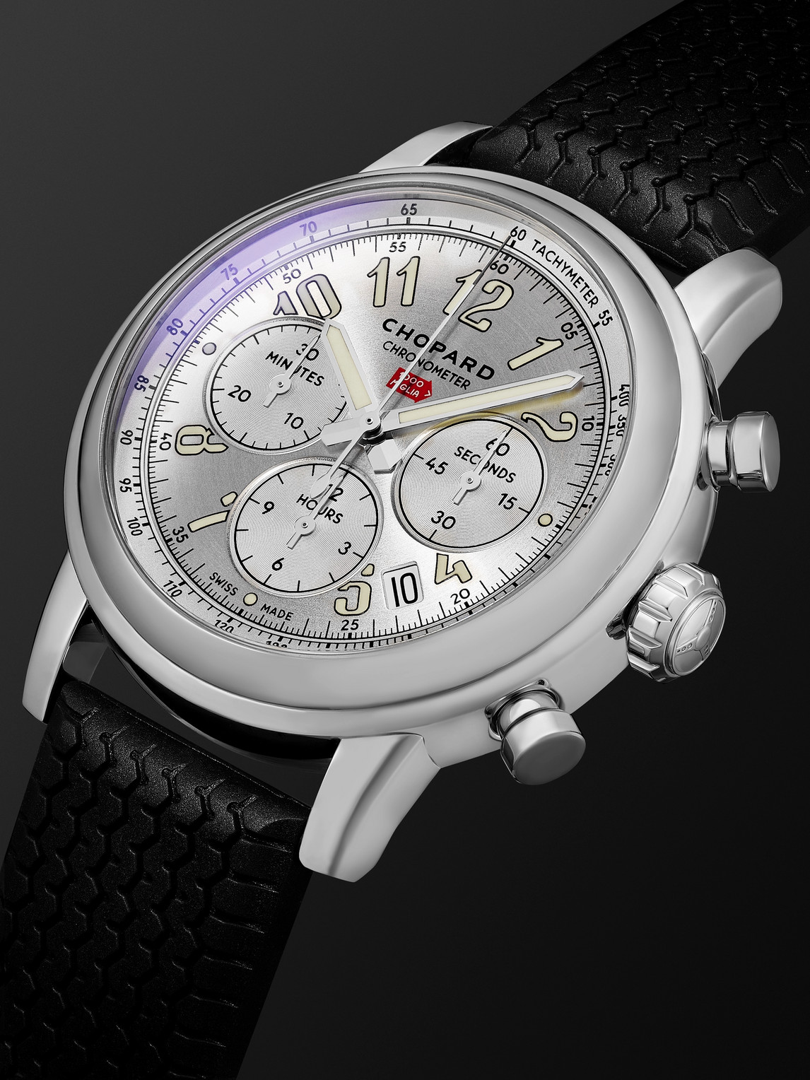 Shop Chopard Mille Miglia Classic Chronograph Automatic 42mm Stainless Steel Watch, Ref. No. 168589-3001 In Silver