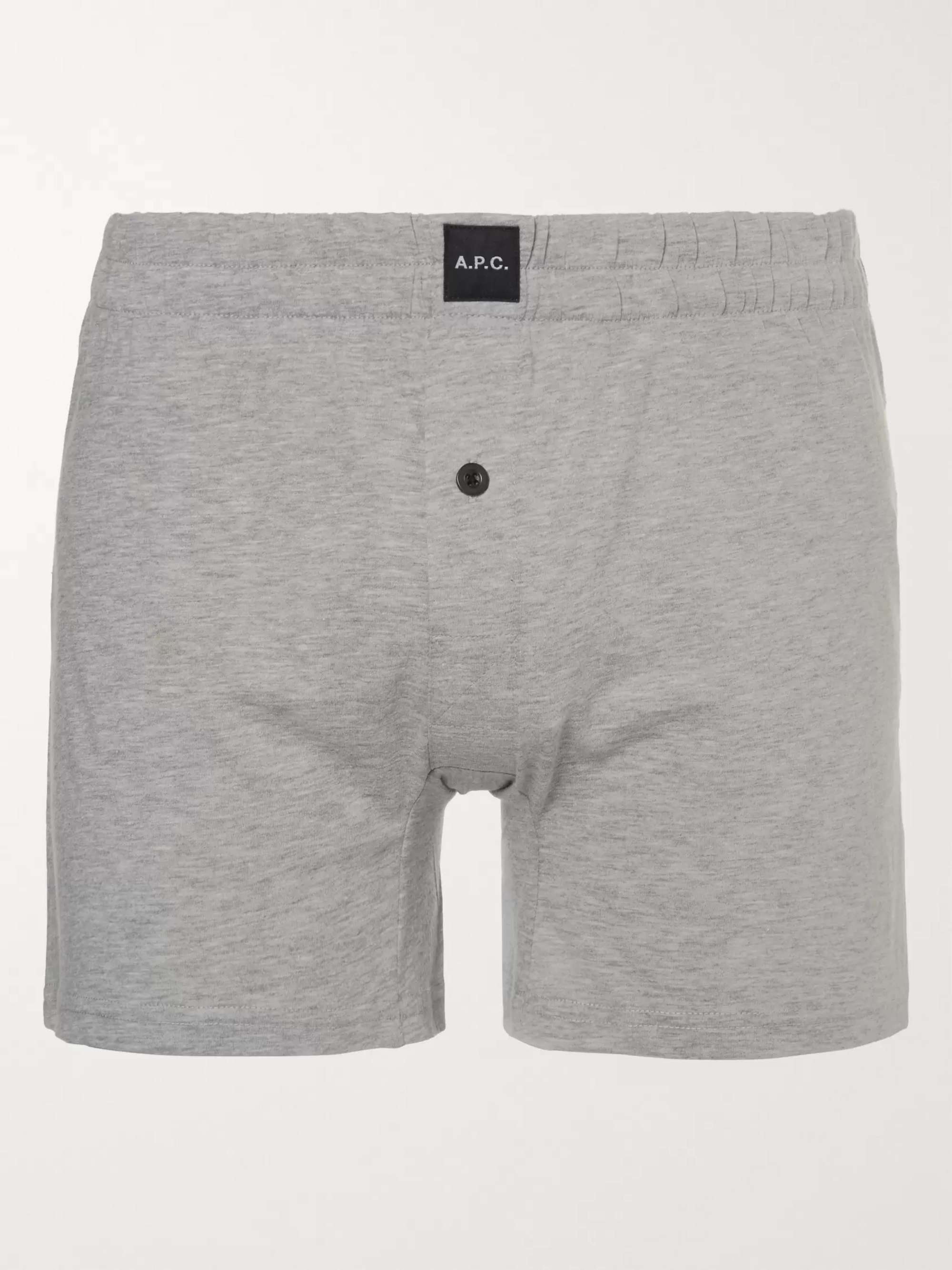 Gray Cotton-Jersey Boxer Shorts | A.P.C. | MR PORTER
