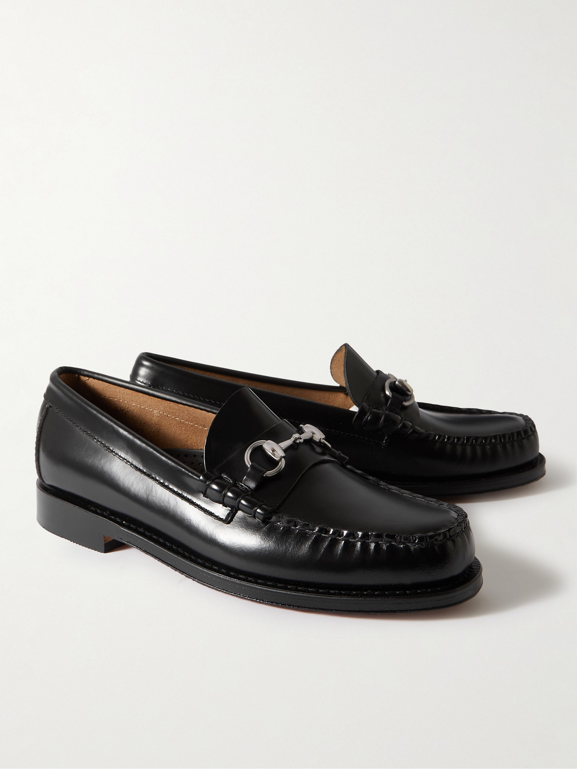 Shop G.h. Bass & Co. Weejuns Heritage Lincoln Horsebit Leather Penny Loafers In Black