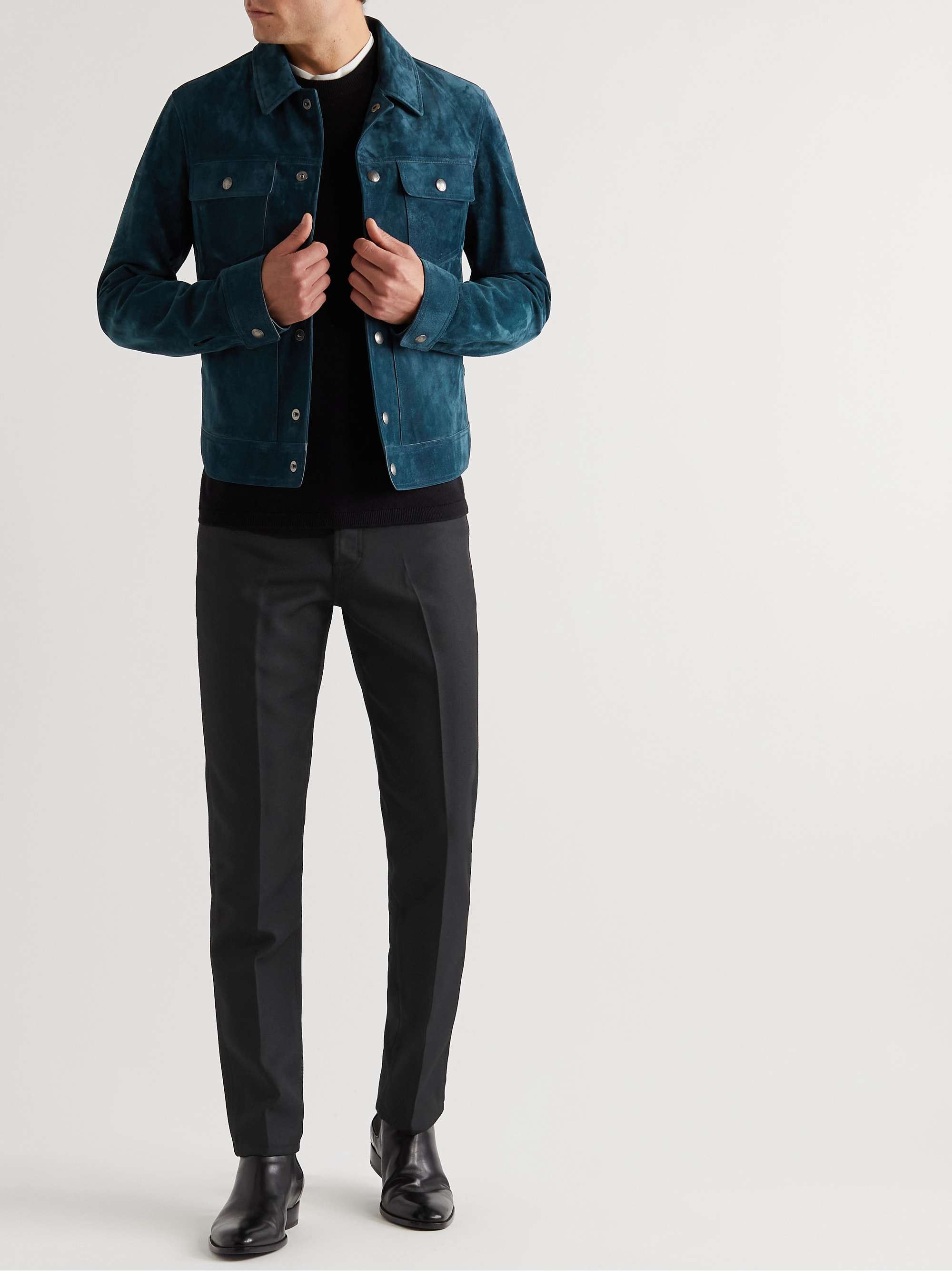 TOM FORD Slim-Fit Tech-Twill Trousers for Men | MR PORTER