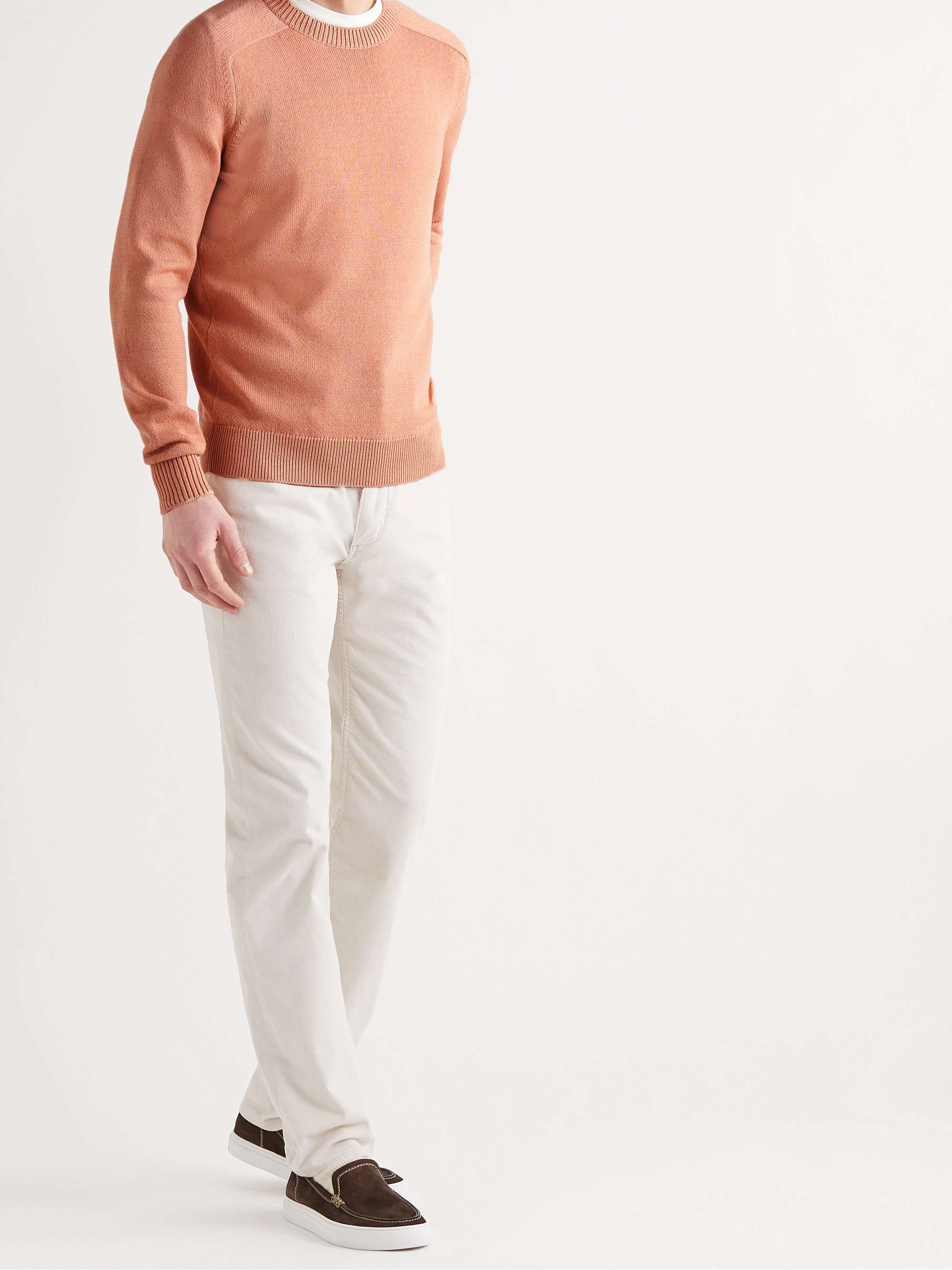 Orange Cotton and Silk-Blend Sweater | LORO PIANA | MR PORTER