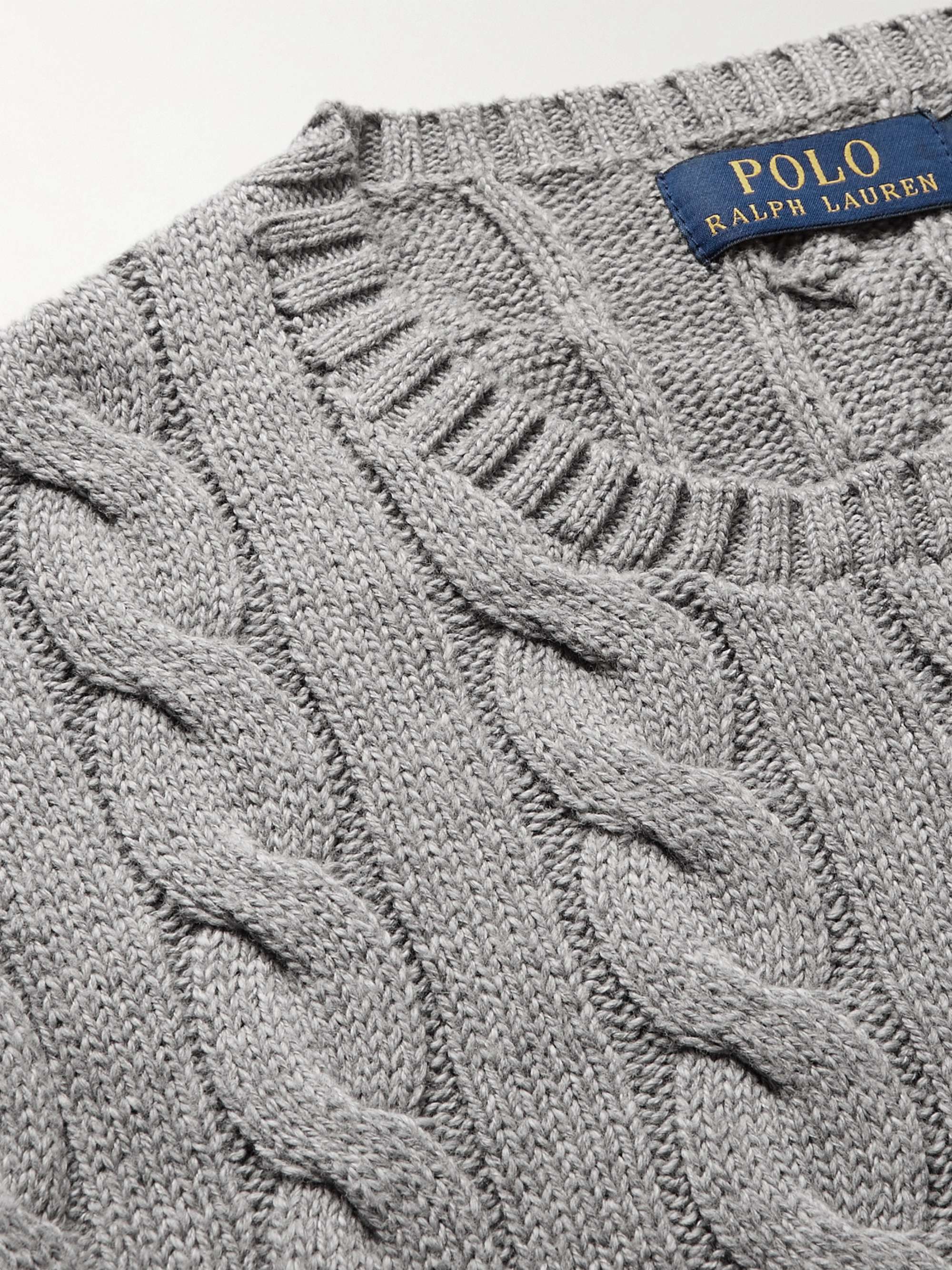 POLO RALPH LAUREN Cable-Knit Cotton Sweater for Men | MR PORTER