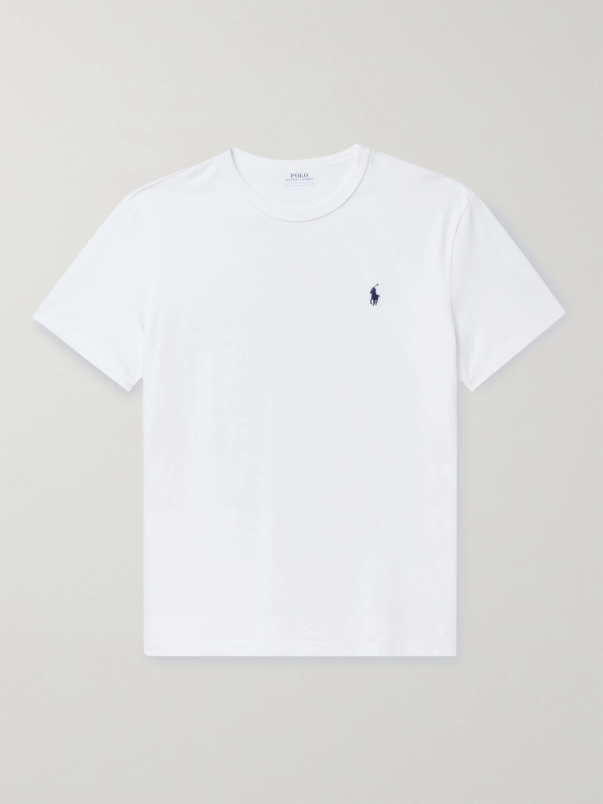 White Logo-Embroidered Cotton-Jersey T-Shirt | POLO RALPH LAUREN | MR PORTER