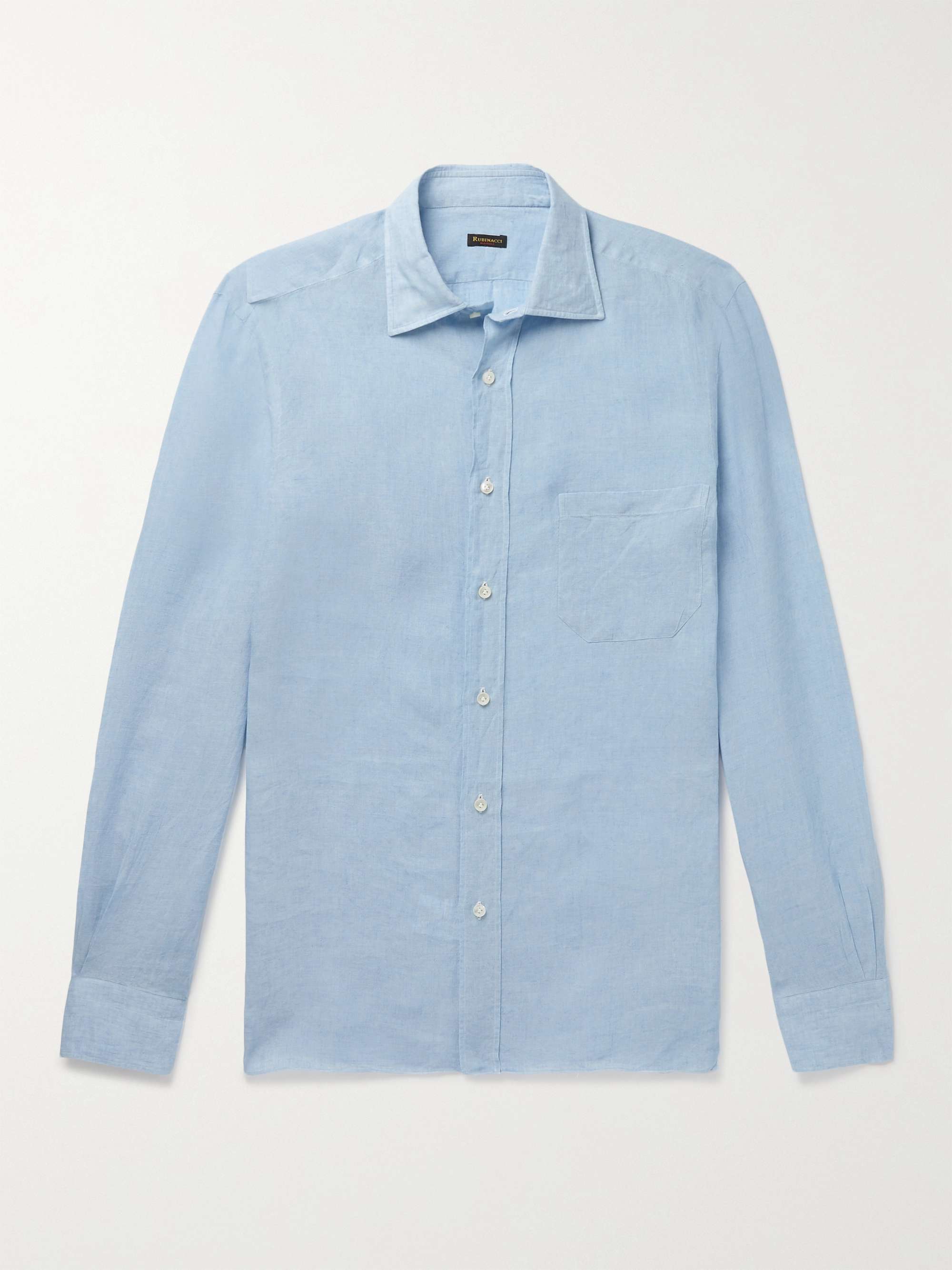 RUBINACCI Spread-Collar Linen Shirt for Men | MR PORTER