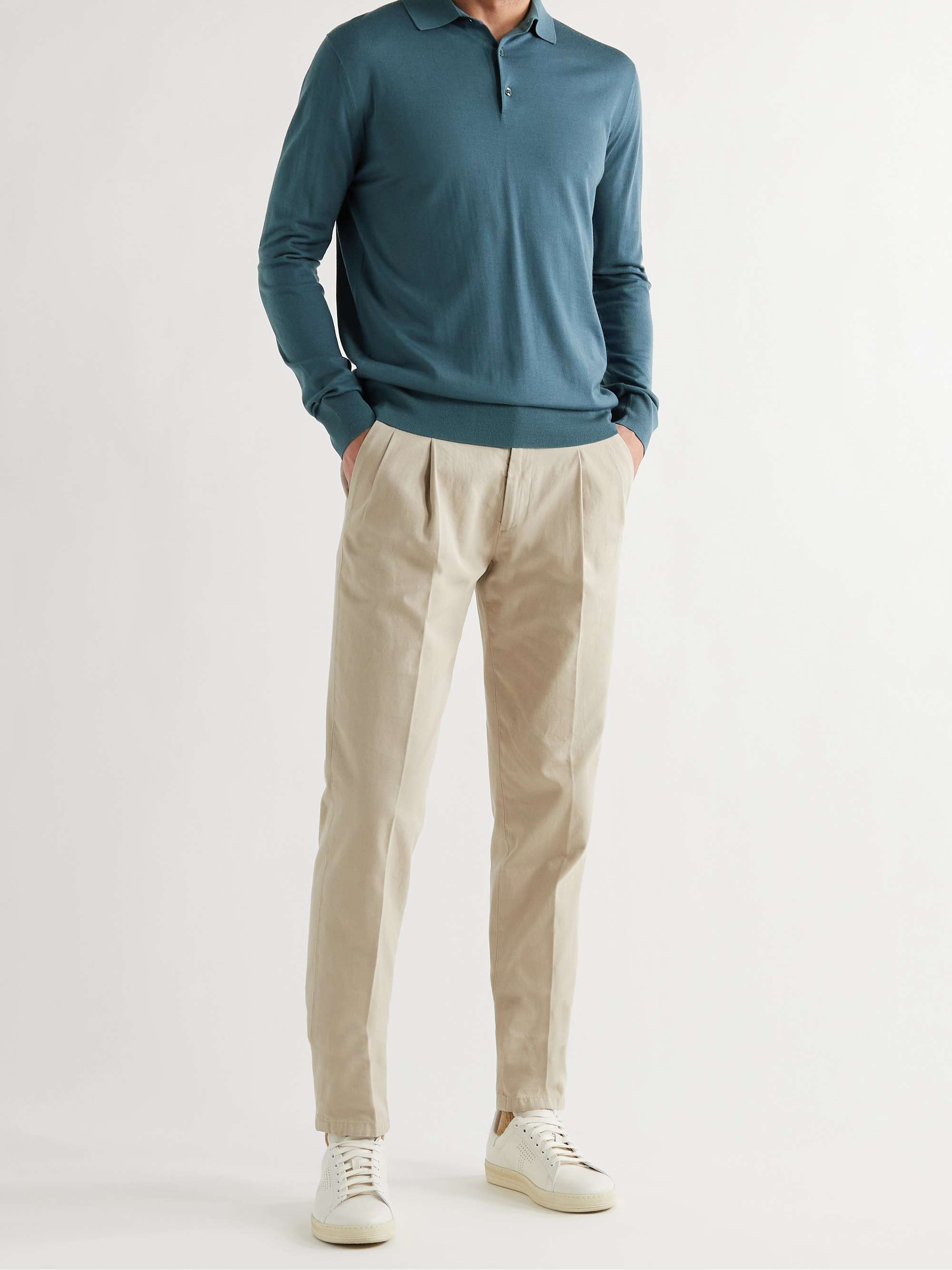 LORO PIANA Slim-Fit Wish Virgin Wool Polo Shirt | MR PORTER