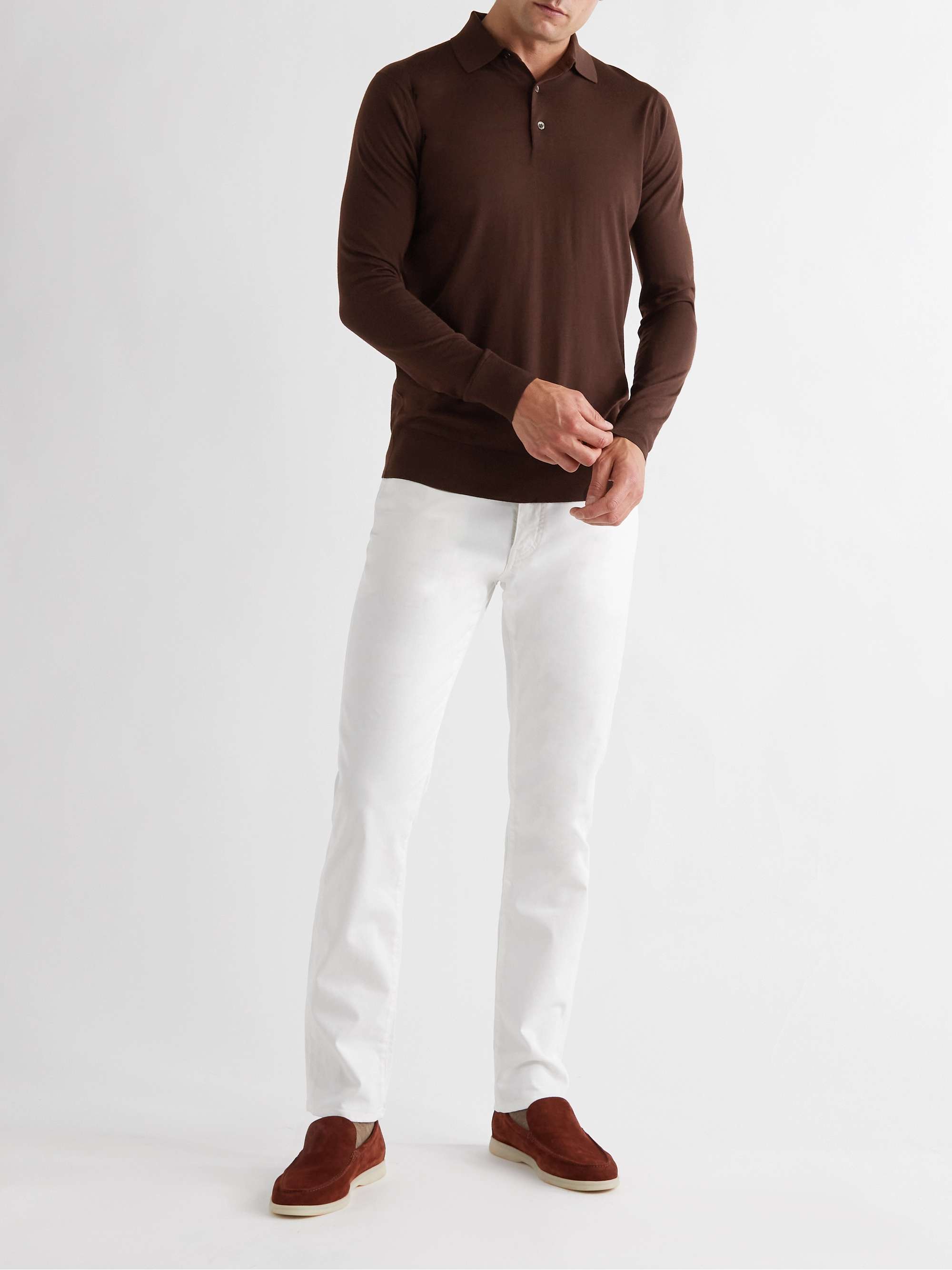 LORO PIANA Slim-Fit Wish Virgin Wool Polo Shirt for Men | MR PORTER