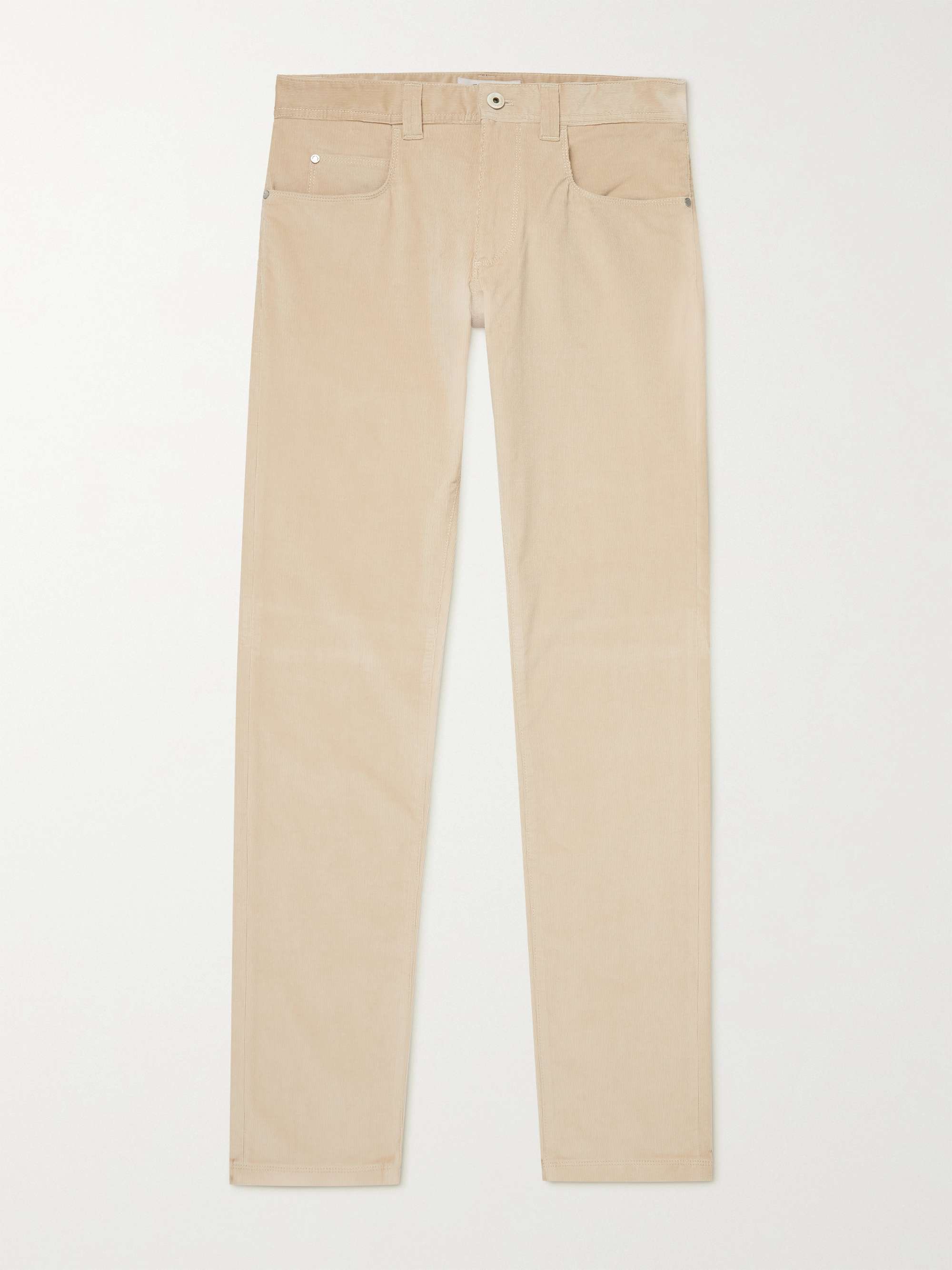 Slim fit stretch corduroy trousers - Beige