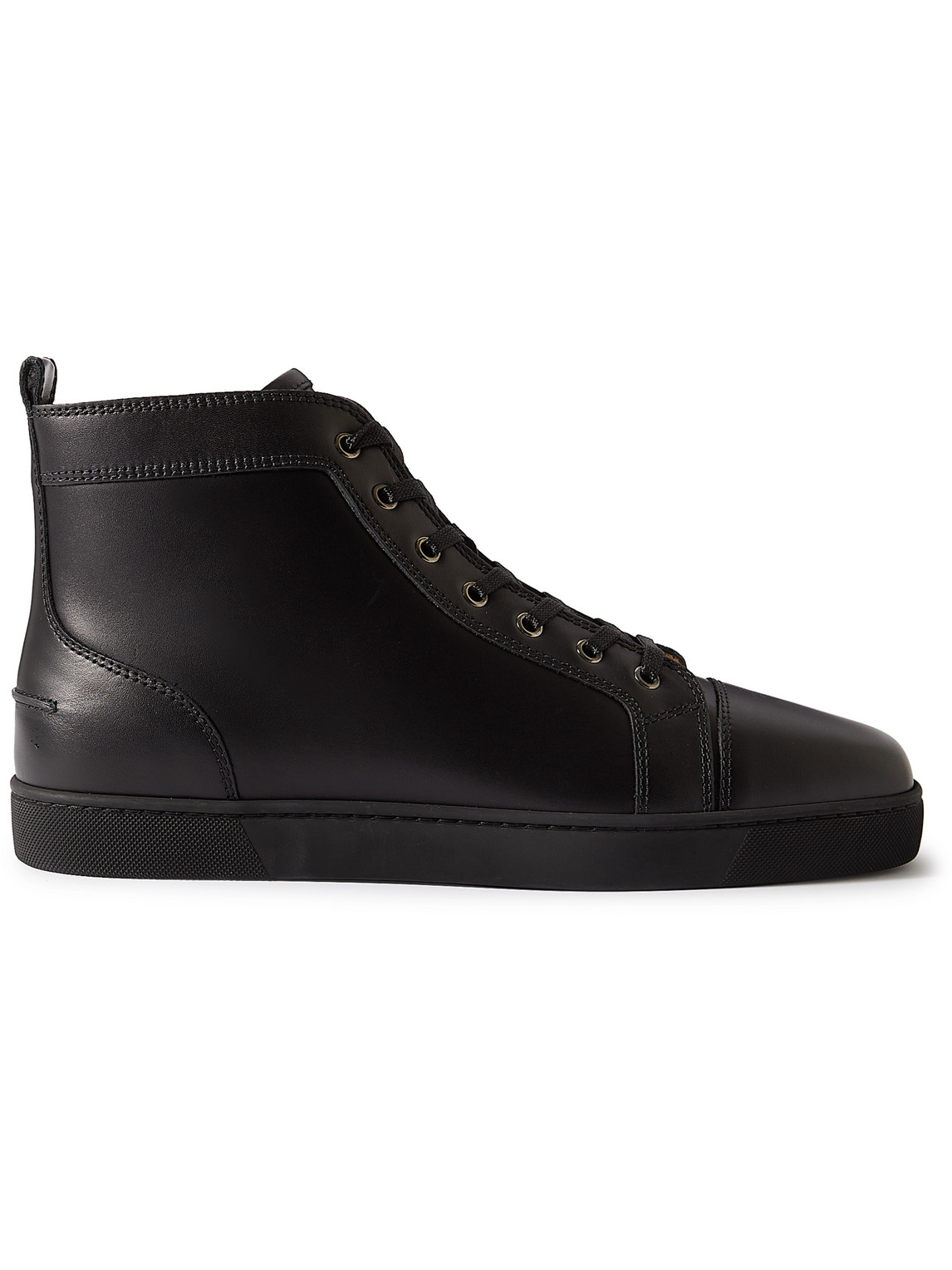 Christian Louboutin Louis Leather High-top Sneakers In Black