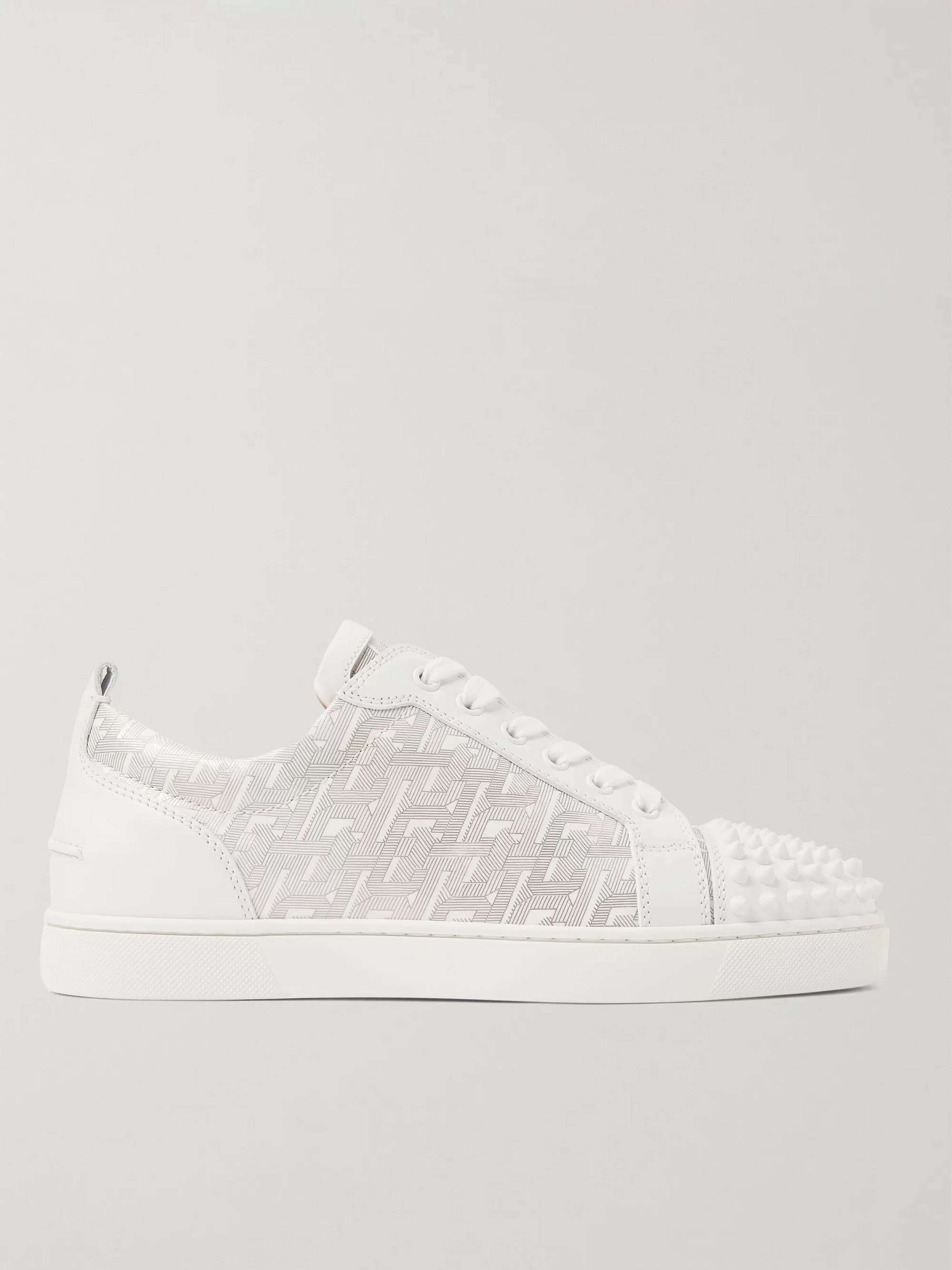 CHRISTIAN LOUBOUTIN Louis Junior Spikes Printed Leather Sneakers for Men |  MR PORTER