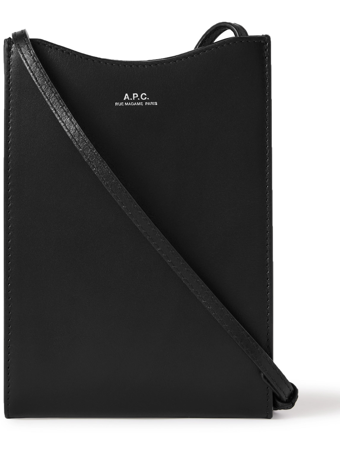 Apc Jamie Leather Pouch In Black