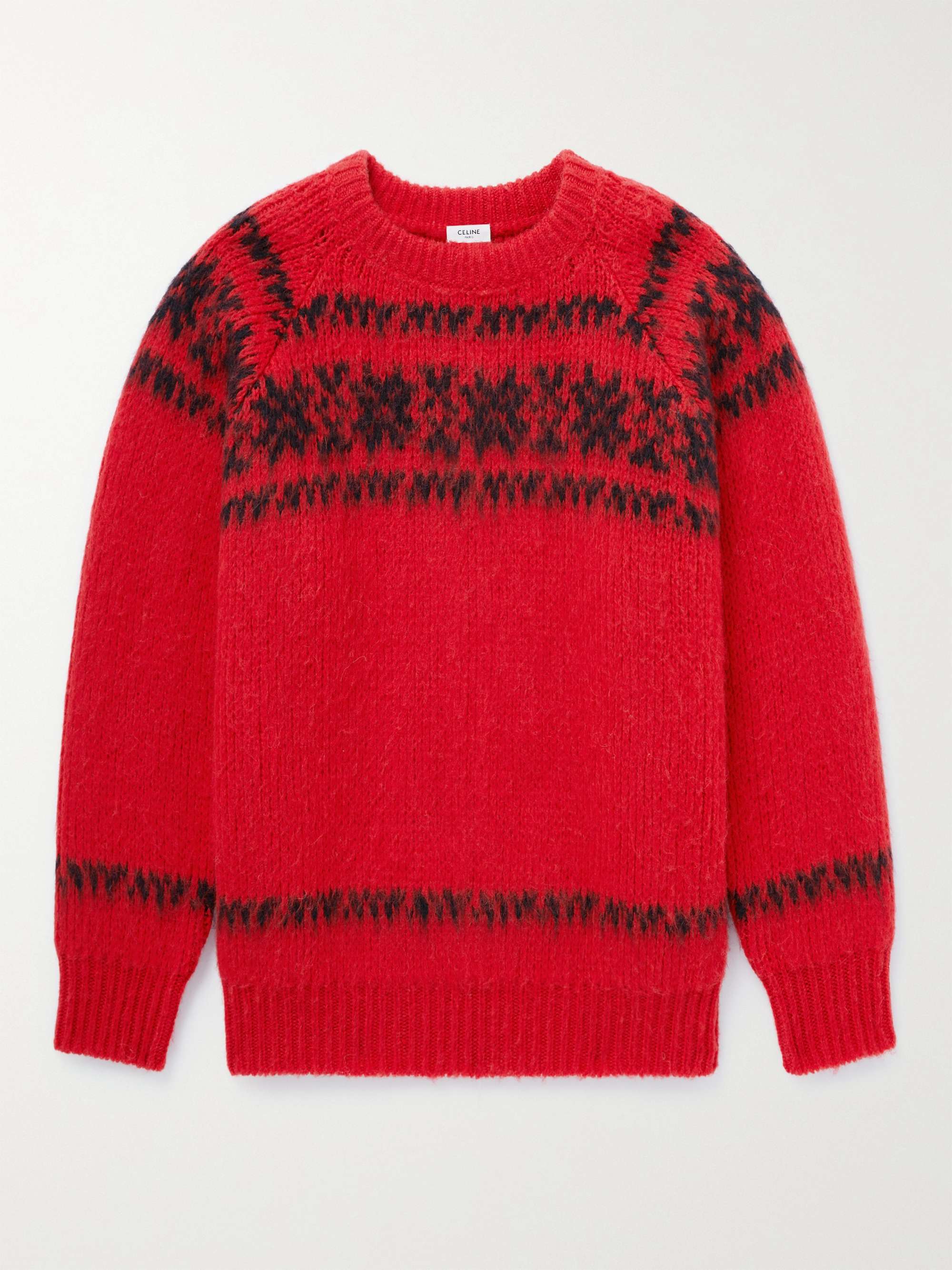 Red Fair Isle Wool-Jacquard Sweater | CELINE HOMME | MR PORTER