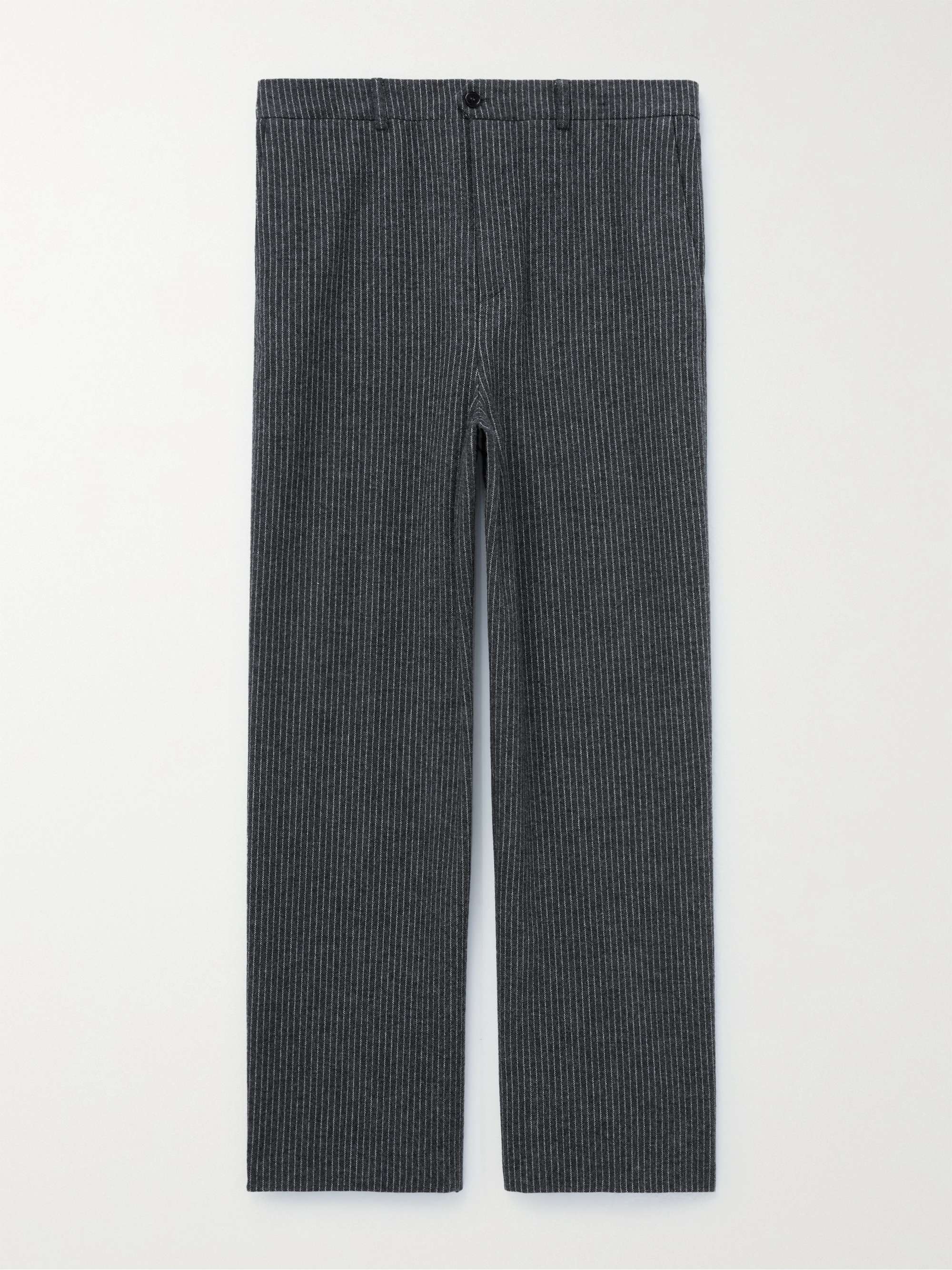 CELINE HOMME Wide-Leg Cropped Pinstriped Wool-Flannel Suit Trousers for Men  | MR PORTER