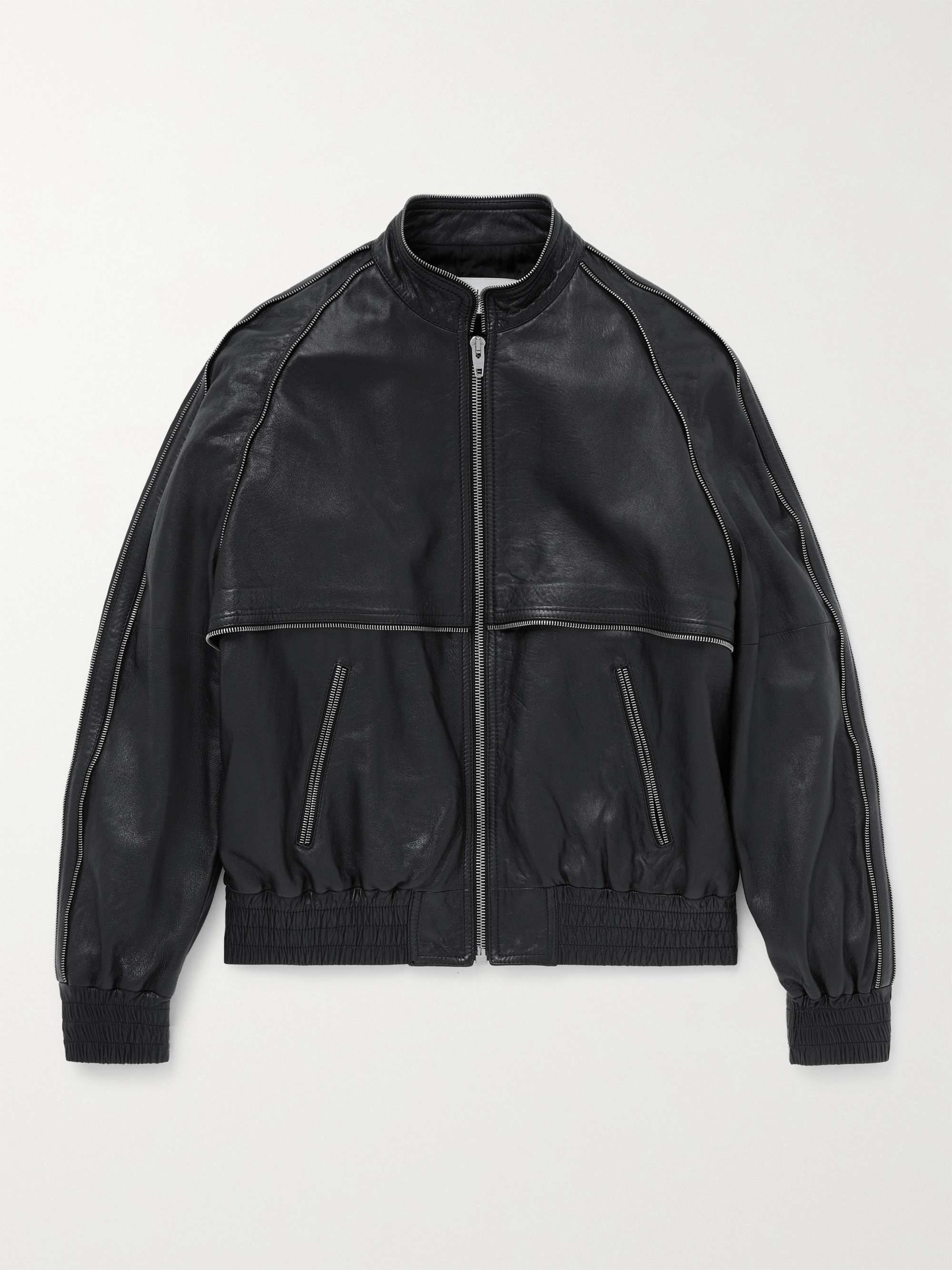 CELINE HOMME Embellished Leather Bomber Jacket for Men | MR PORTER