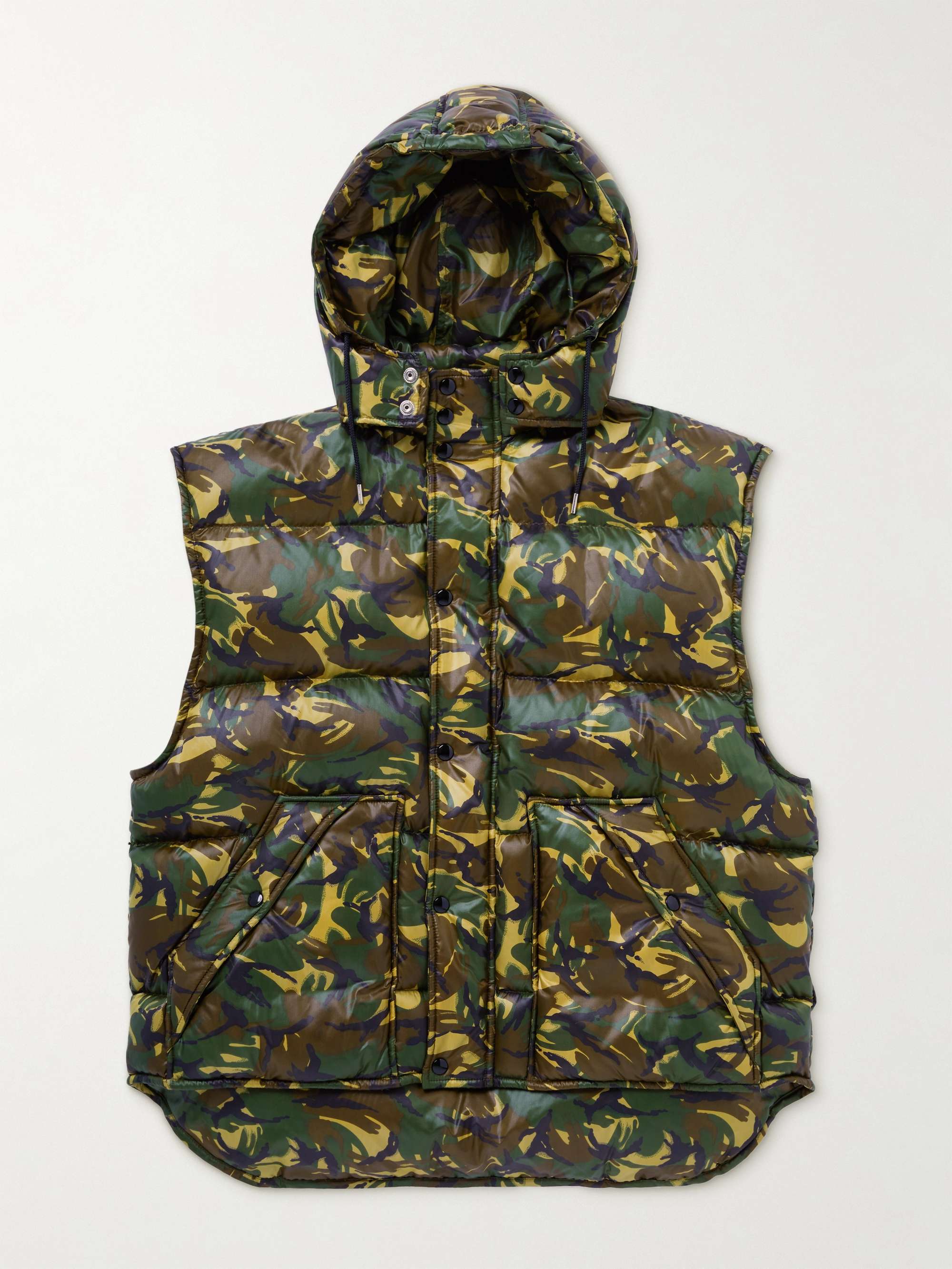 Green Camouflage-Print Quilted Shell Hooded Gilet | CELINE HOMME | MR PORTER