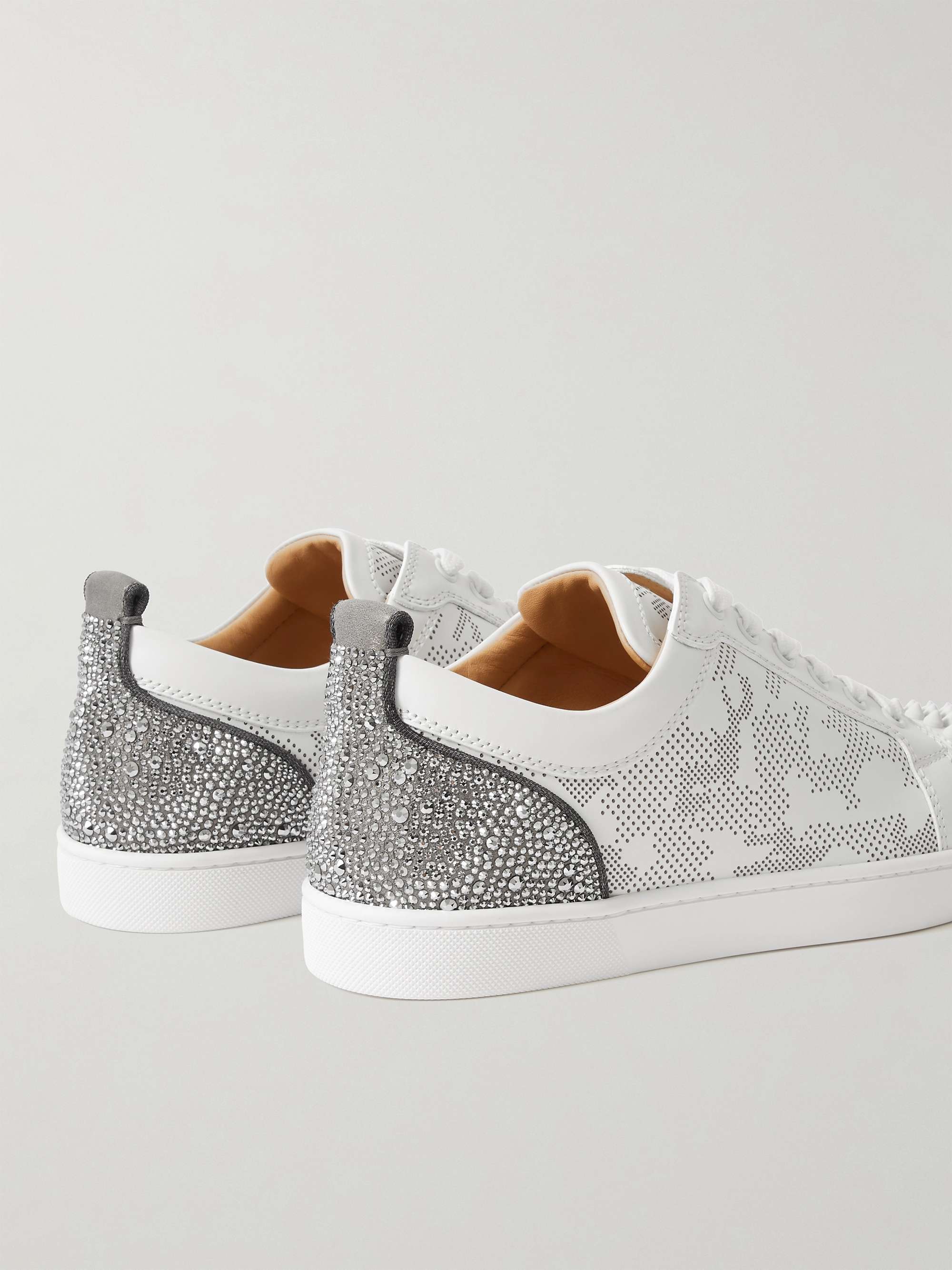 CHRISTIAN LOUBOUTIN Louis Junior Spikes Embellished Perforated Leather  Sneakers for Men | MR PORTER