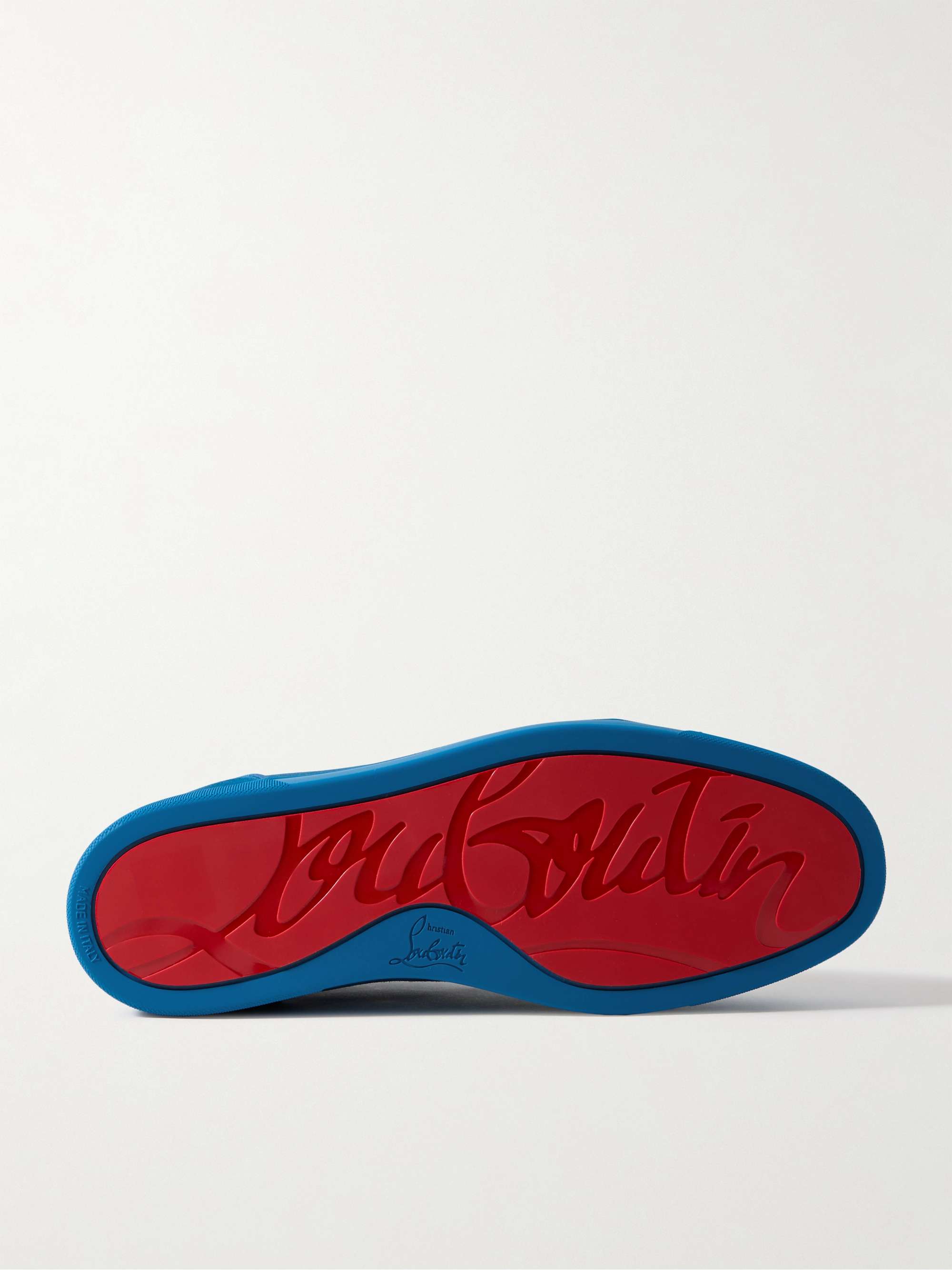 Blue Louis Junior Spikes Cap-Toe Suede Sneakers | CHRISTIAN LOUBOUTIN | MR  PORTER
