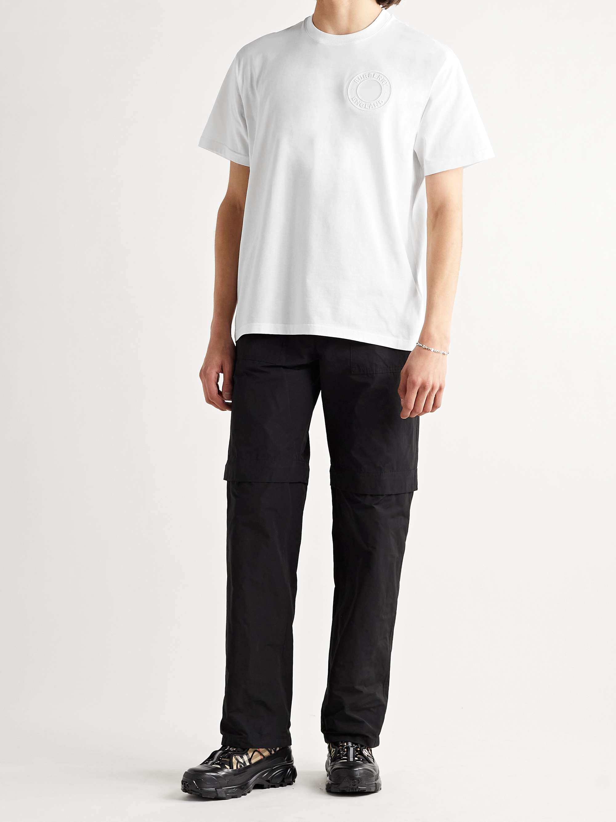 BURBERRY Logo-Embroidered Cotton-Jersey T-Shirt | MR PORTER
