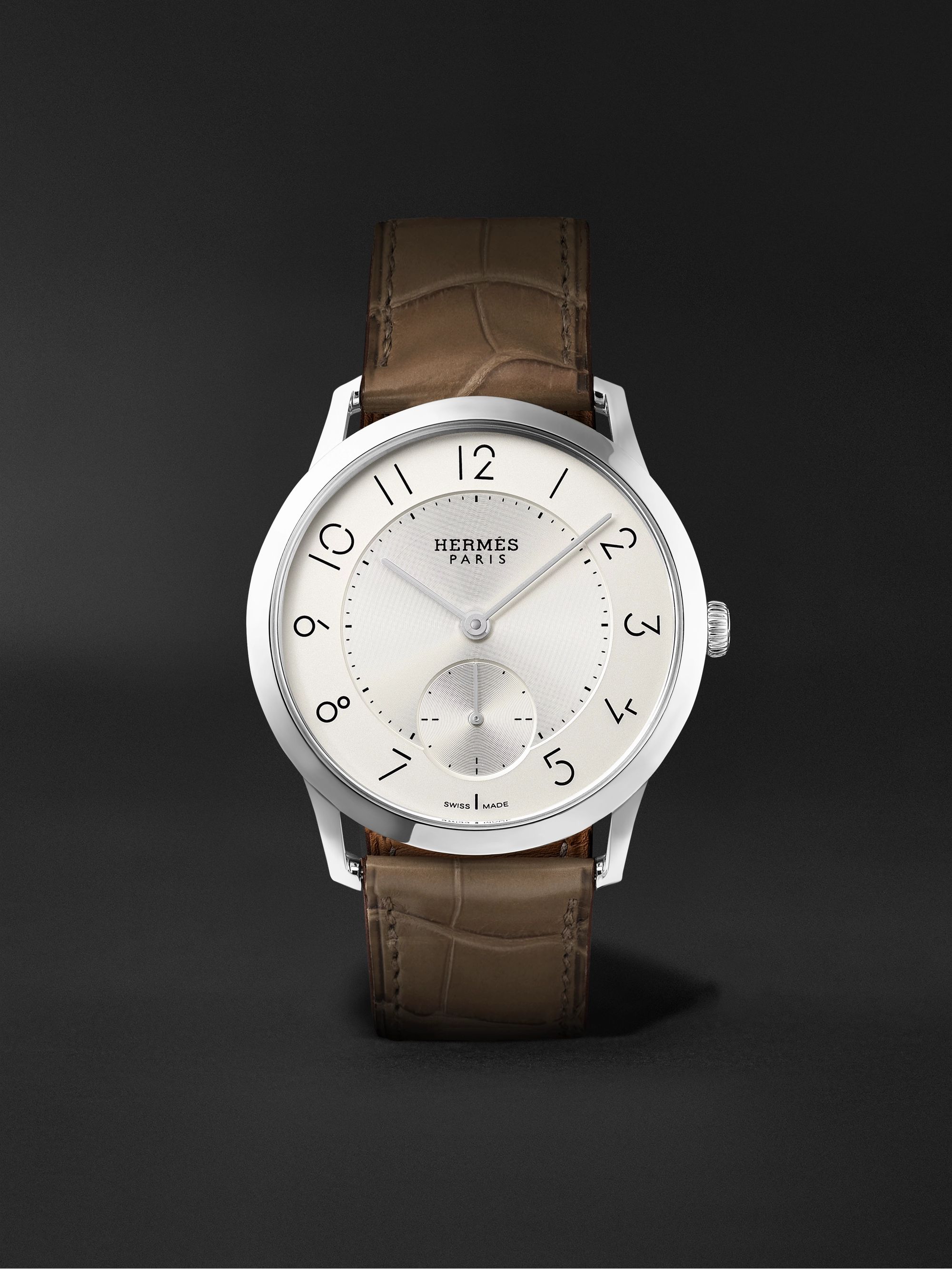 HERMÈS TIMEPIECES Slim d'Hermès Acier Automatic 39.5mm Stainless Steel and  Alligator Watch, Ref. No. W045266WW00 for Men | MR PORTER