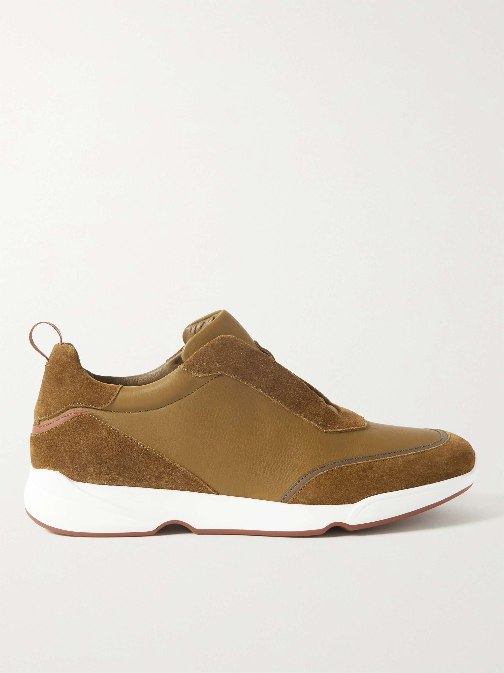 LORO PIANA Modular Walk Leather and Suede Sneakers for Men | MR PORTER