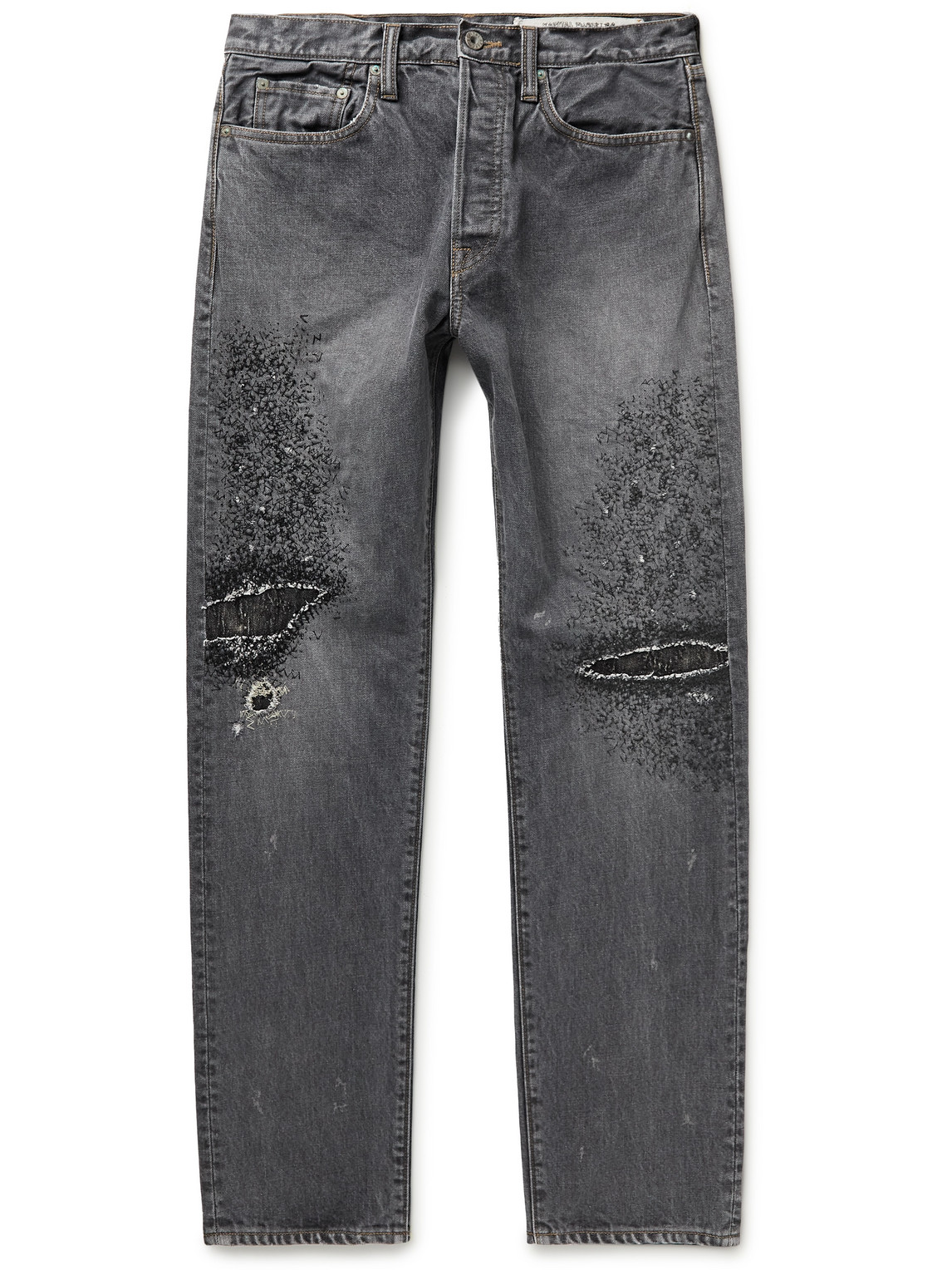 KAPITAL - Monkey CISCO Distressed Denim Jeans - Men - Black - UK/US 30 de  Hombres