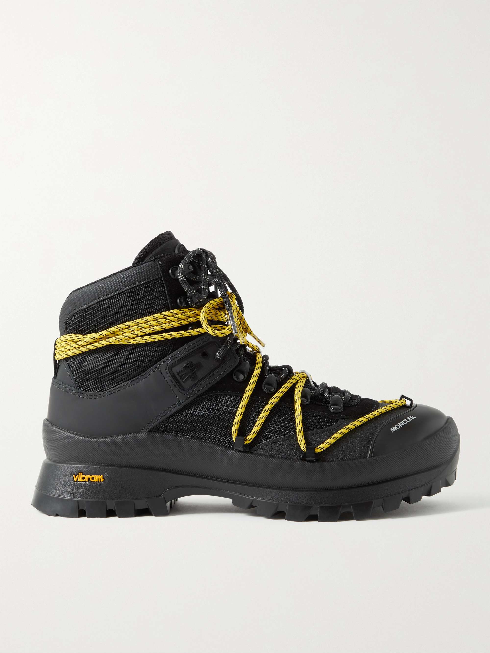 MONCLER Glacier Nylon, PU and Faux Leather Hiking Boots | MR PORTER
