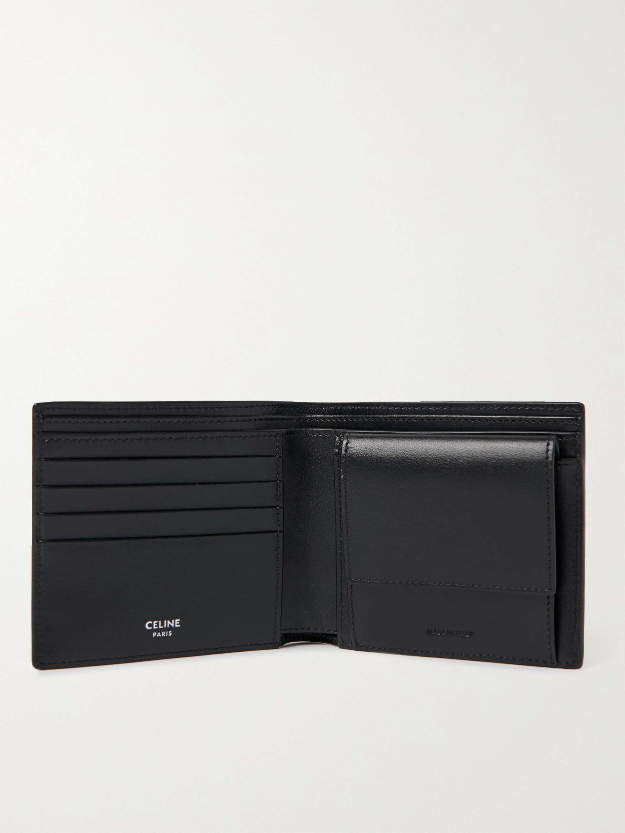 Black Logo-Print Leather Billfold Wallet | CELINE HOMME | MR PORTER