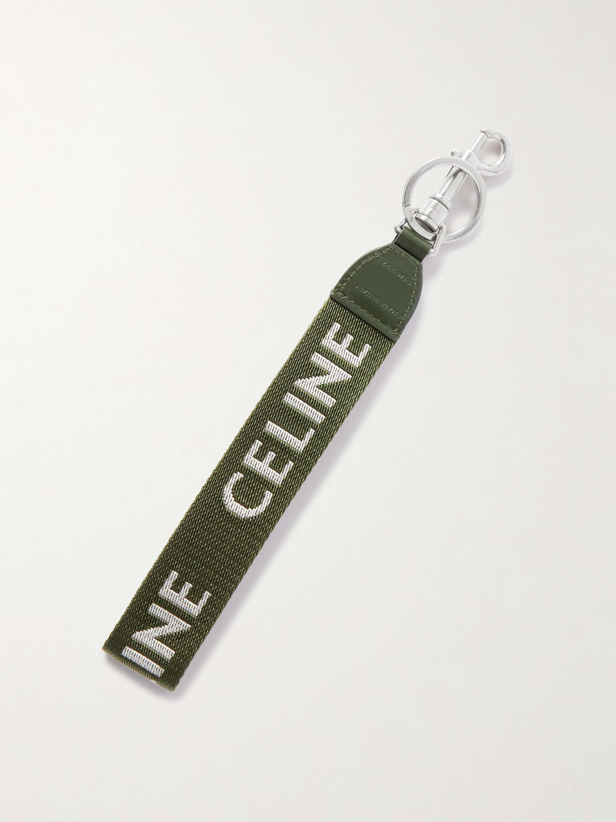 CELINE HOMME Leather-Trimmed Logo-Print Nylon Key Ring for Men | MR PORTER