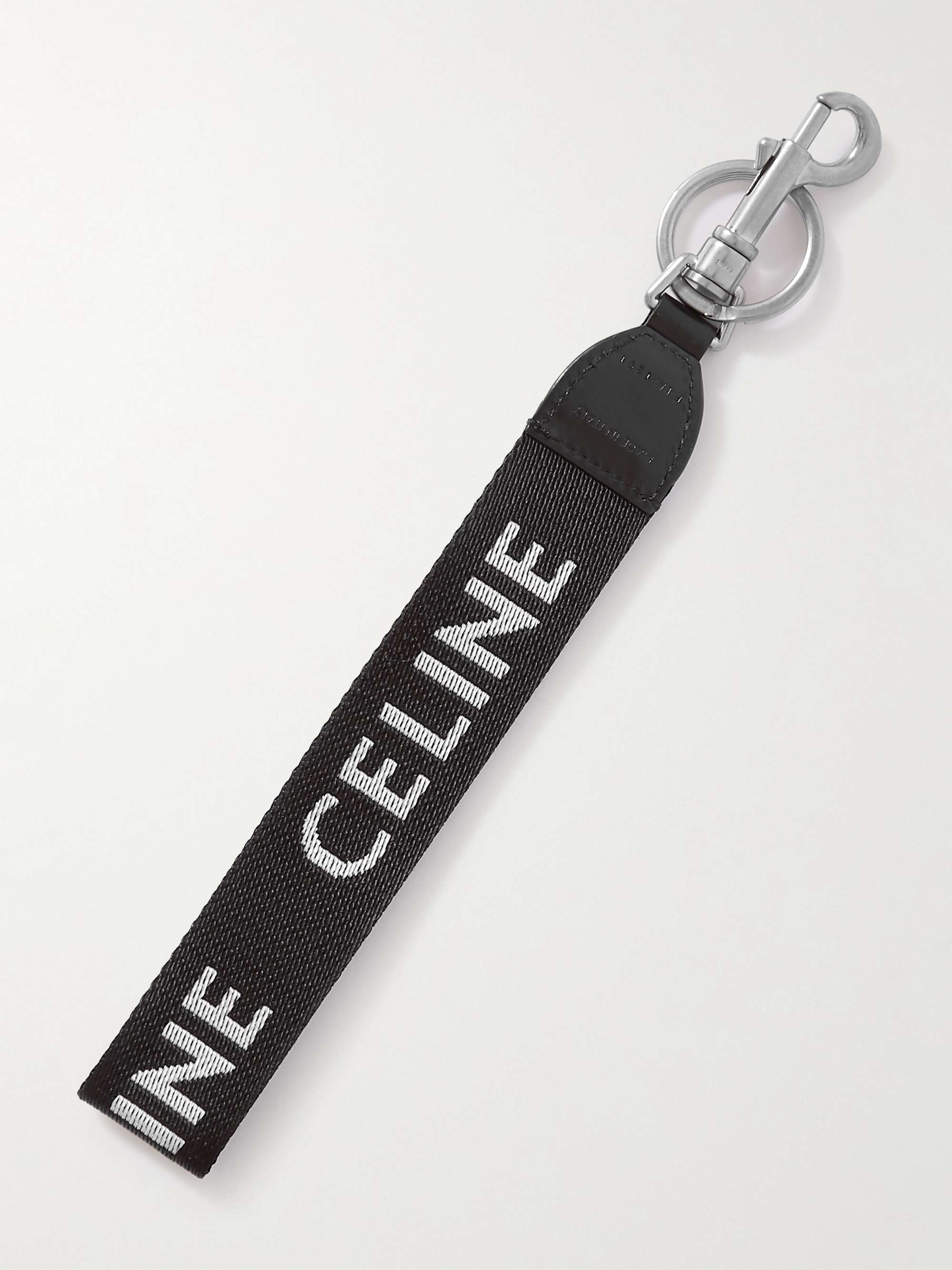 CELINE HOMME Leather-Trimmed Logo-Print Nylon Key Ring for Men | MR PORTER