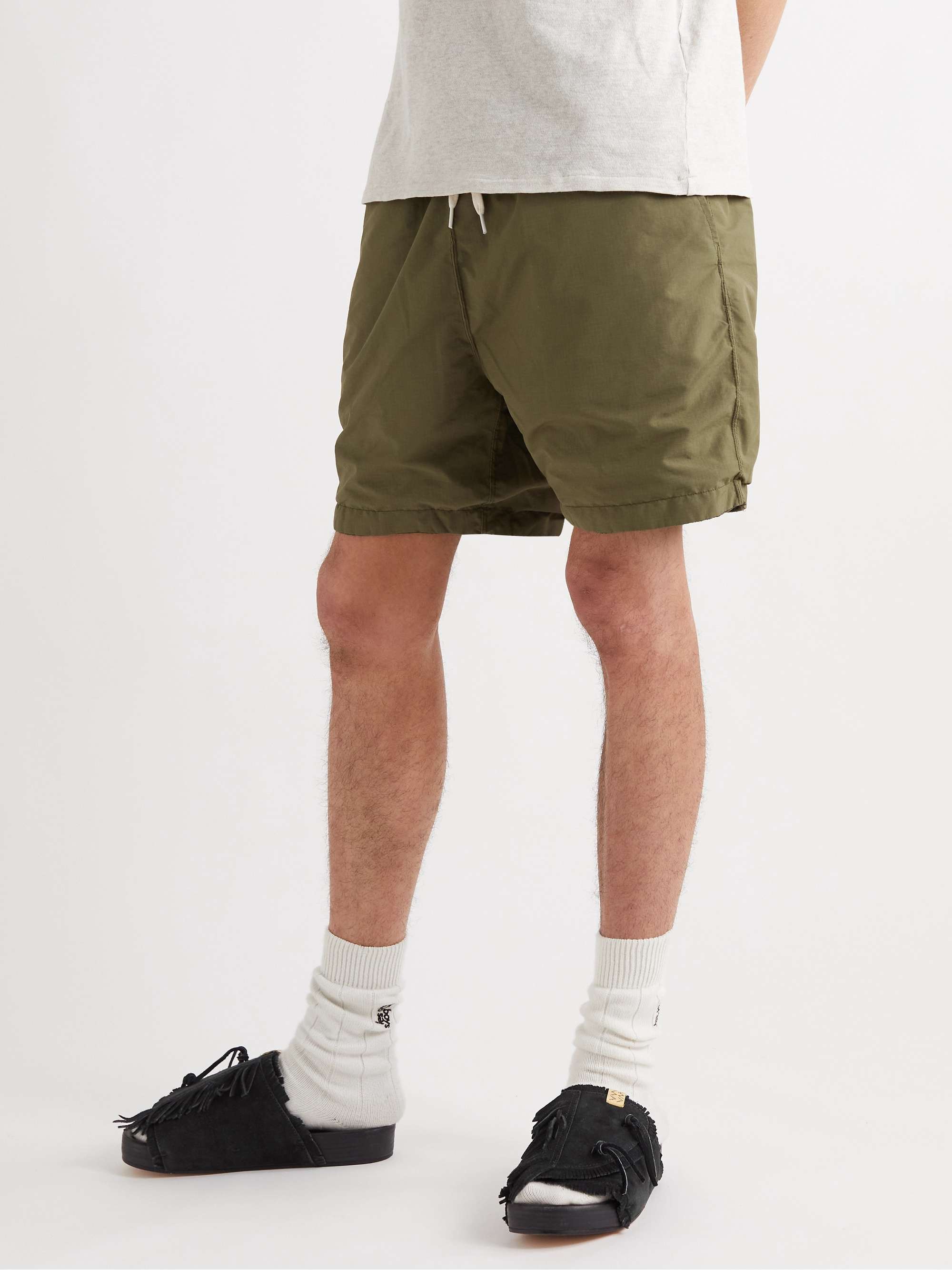 REMI RELIEF Reversible Linen and Velour Drawstring Shorts for Men | MR ...