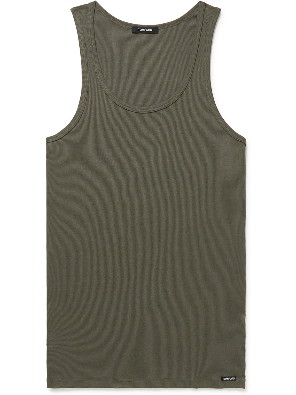 TOM FORD RIBBED COTTON AND MODAL-BLEND TANK TOP