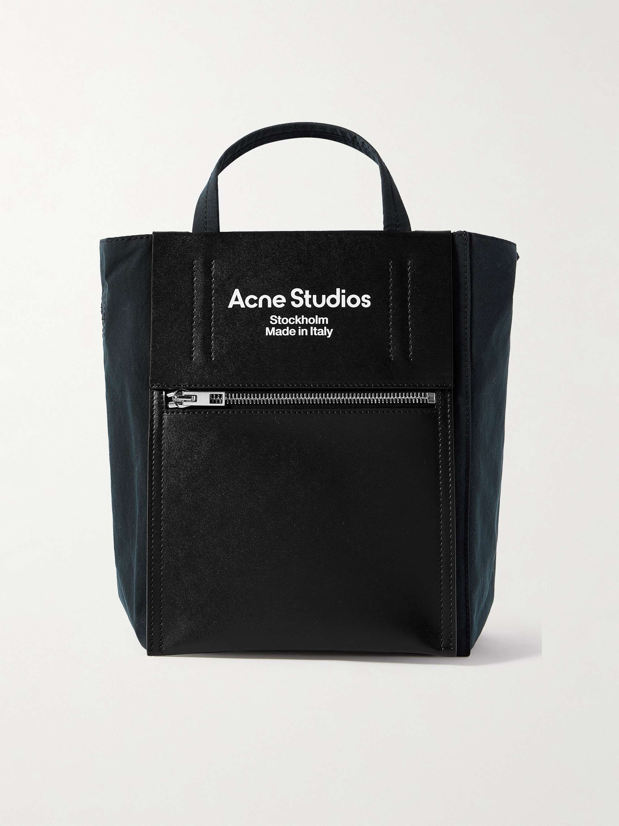 ACNE STUDIOS Baker Out Mini Logo-Print Leather and Nylon Tote Bag | MR  PORTER
