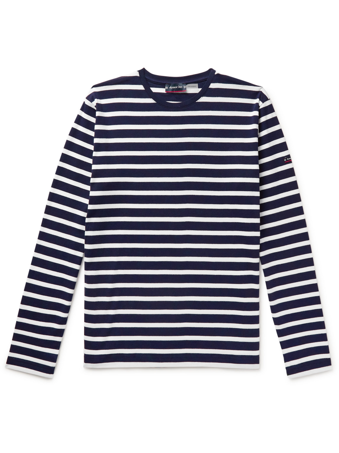 Armor-lux Slim-fit Striped Cotton-jersey T-shirt In Blue | ModeSens