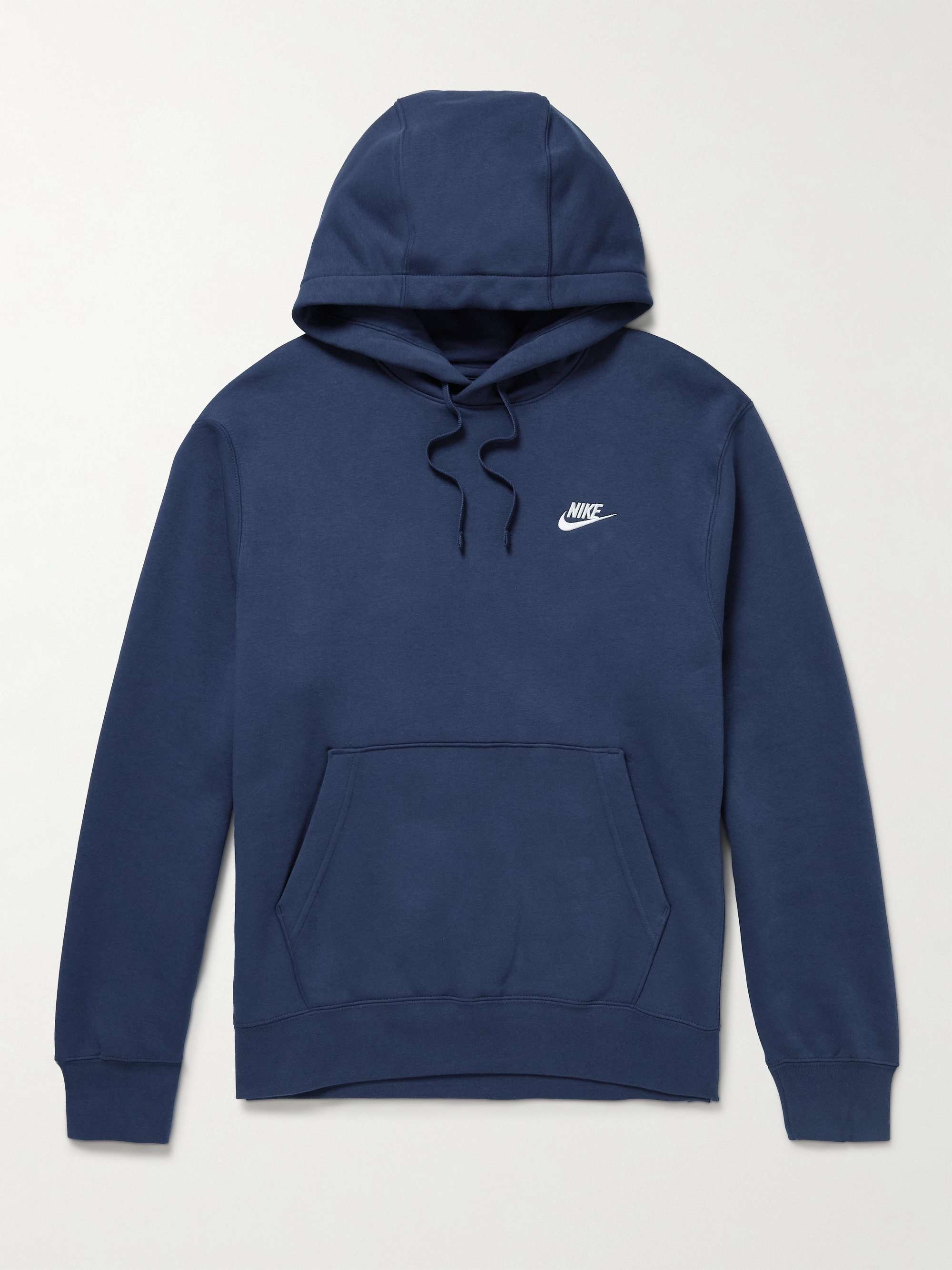 NIKE Club Logo-Embroidered Cotton-Blend Jersey Hoodie for Men | MR PORTER