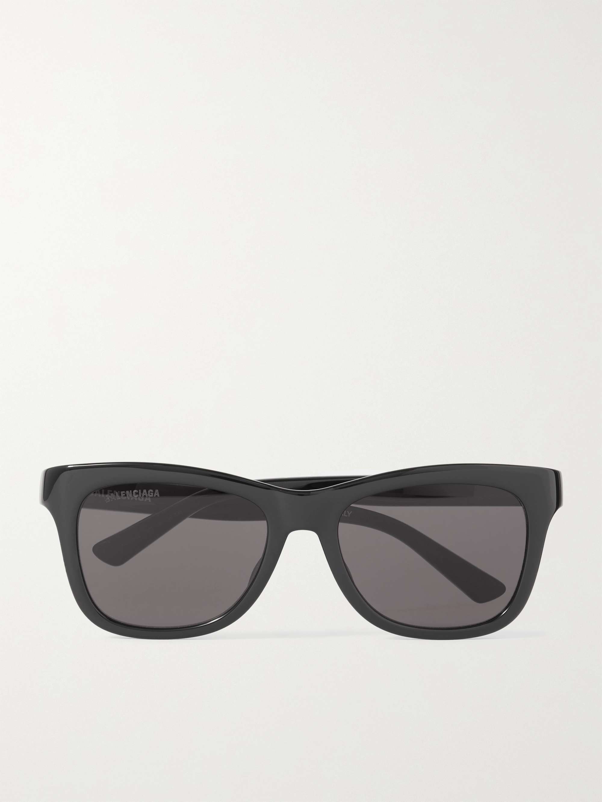 BALENCIAGA EYEWEAR Square-Frame Logo-Print Acetate Sunglasses for Men ...