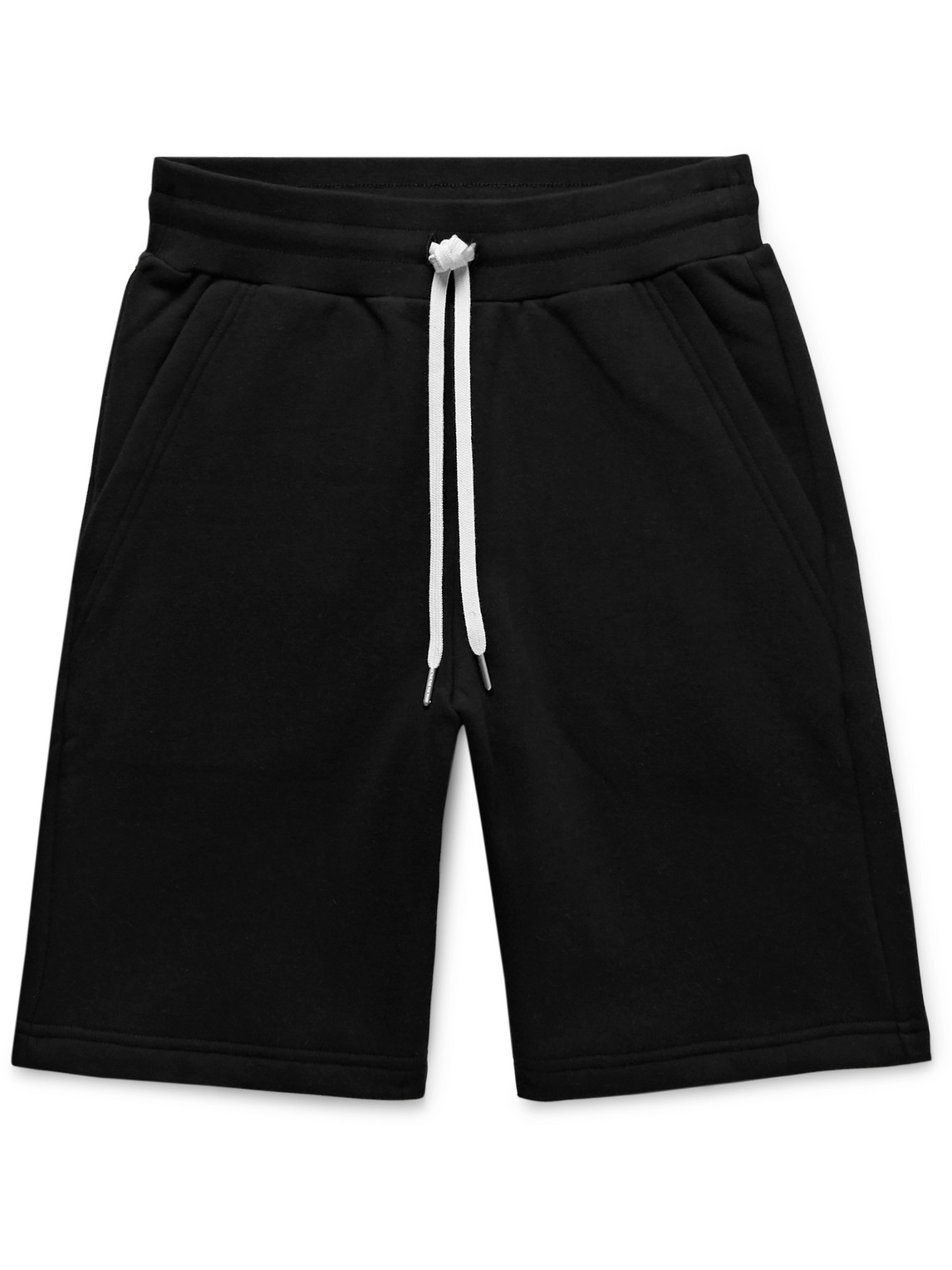 John Elliott Crimson Loopback Cotton-jersey Drawstring Shorts In Black