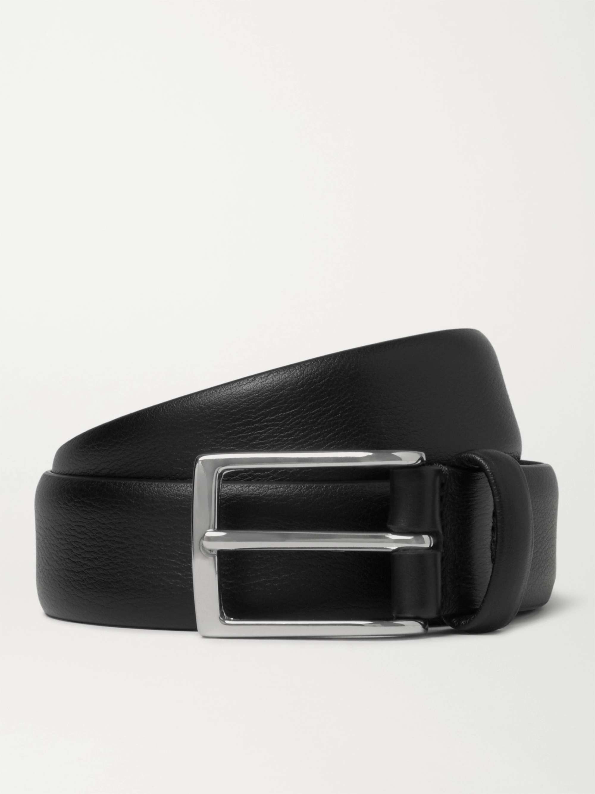 ANDERSON'S 3cm Black Leather Belt for Men
