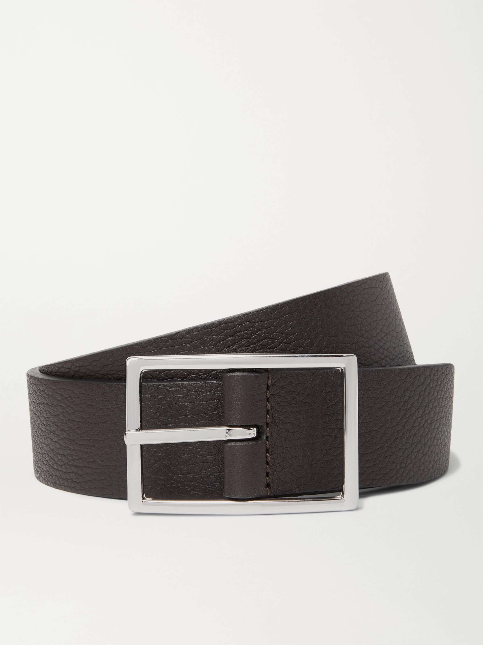 Anderson's 3cm Black and Dark-Brown Reversible Leather Belt - Men - Black Belts